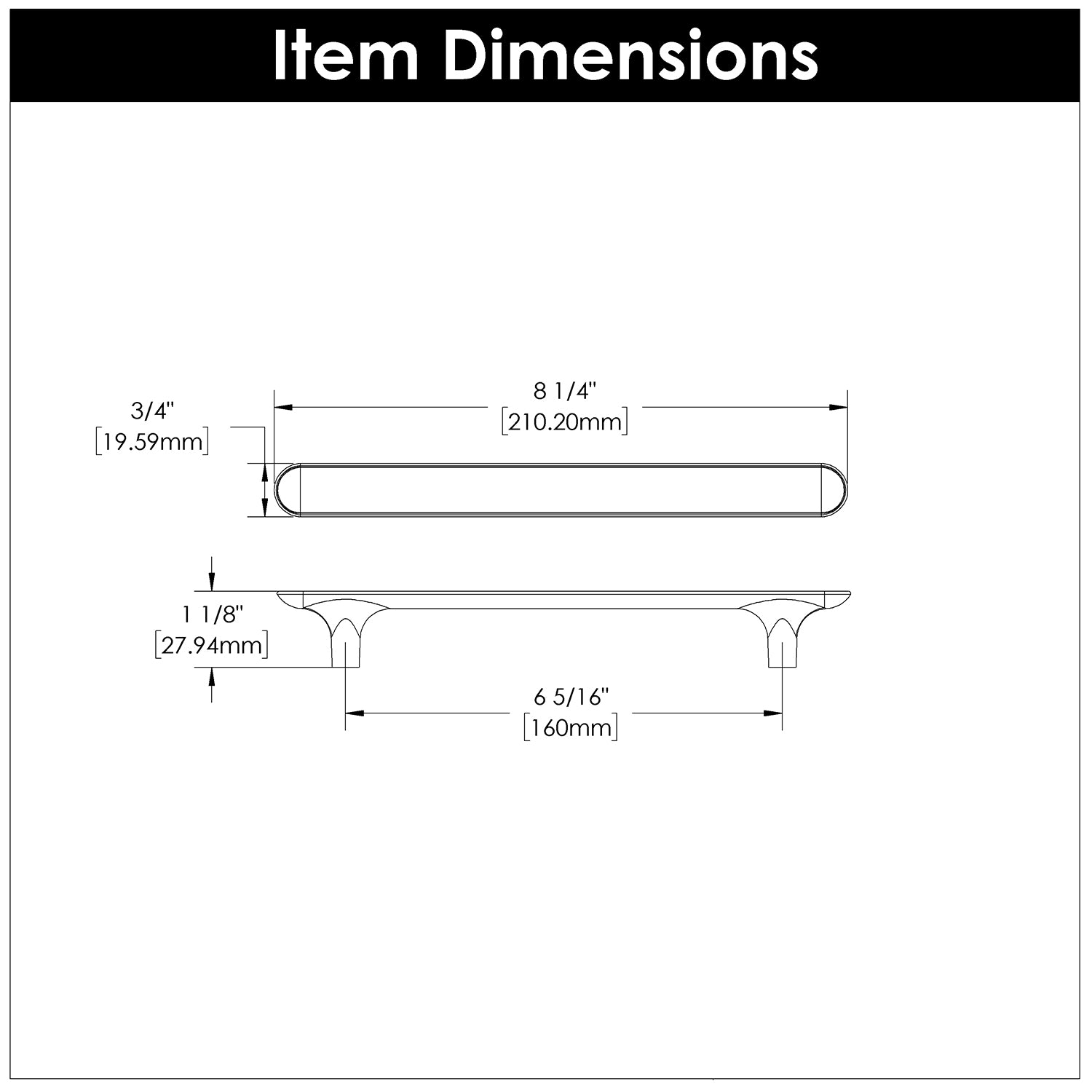 Hickory H078781, 6-5/16 Inch (160mm) Maven Pull