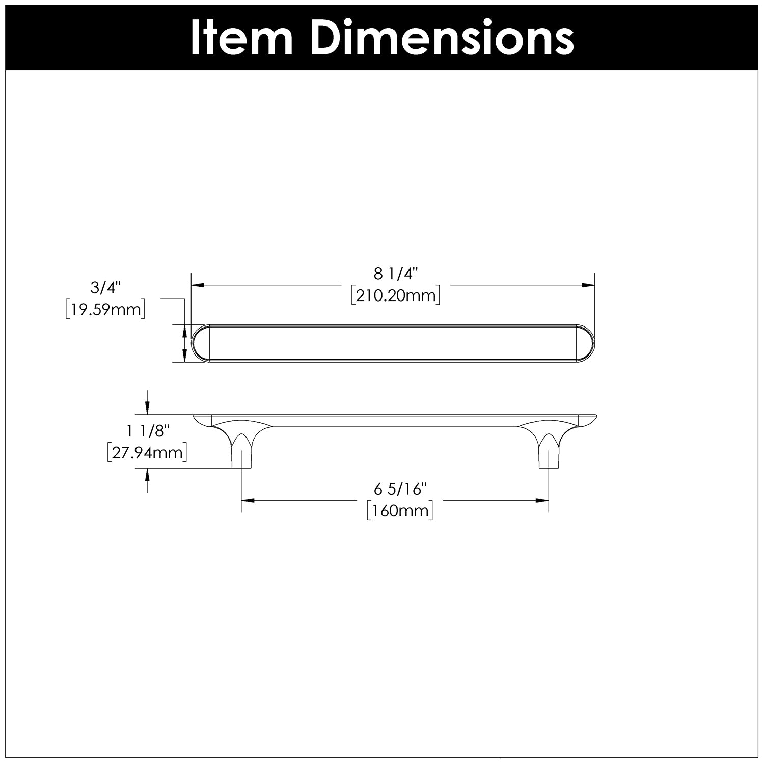 Hickory H078781, 6-5/16 Inch (160mm) Maven Pull