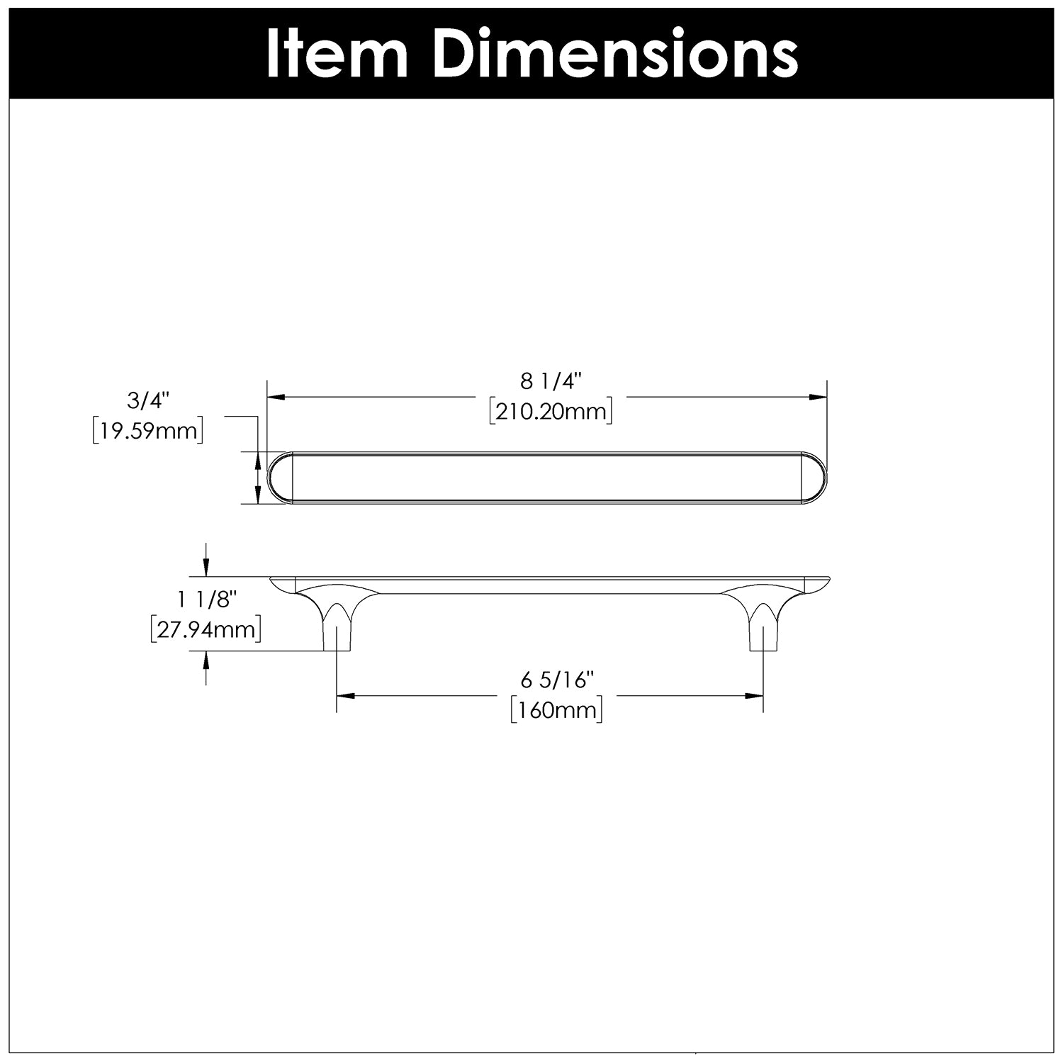 Hickory H078781, 6-5/16 Inch (160mm) Maven Pull