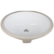 Hardware Resources 15-9/16" L x 13" W White Oval Undermount Porcelain Bathroom Sink With Overflow