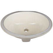 Hardware Resources 15-9/16" L x 13" W Parchment Oval Undermount Porcelain Bathroom Sink With Overflow