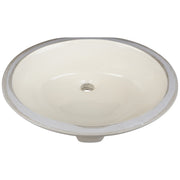 Hardware Resources 17-3/8" L x 14-1/4" W Parchment Oval Undermount Porcelain Bathroom Sink With Overflow
