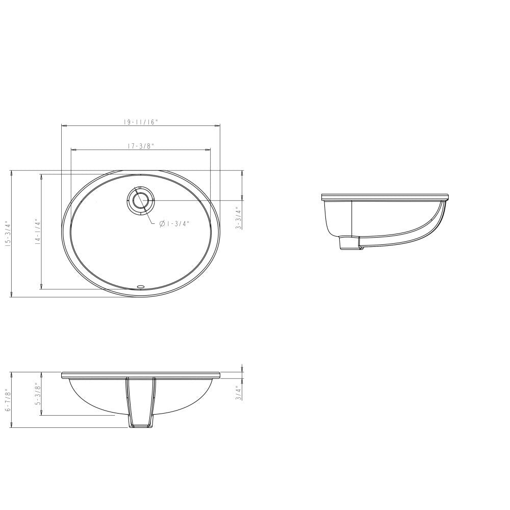 Hardware Resources 17-3/8" L x 14-1/4" W Parchment Oval Undermount Porcelain Bathroom Sink With Overflow