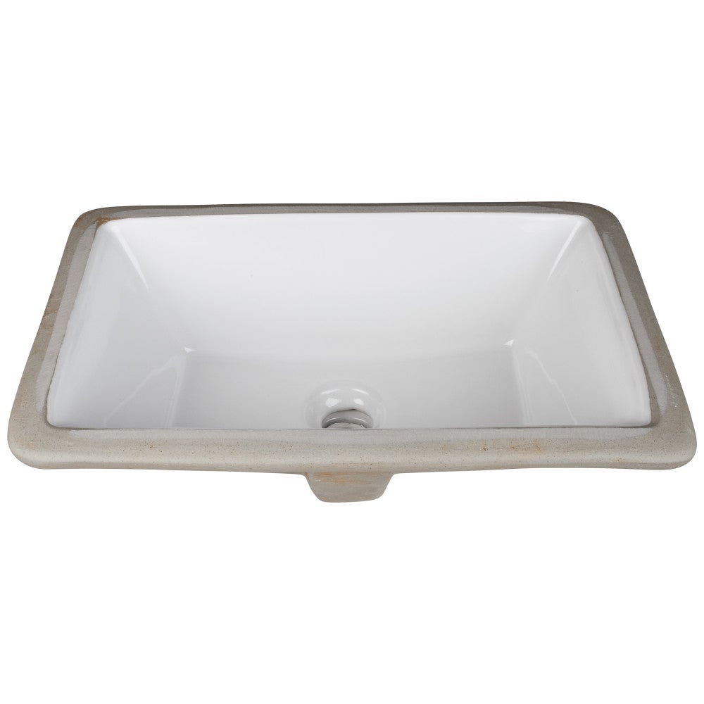 Hardware Resources 16" L x 9-7/8" W White Rectangle Undermount Porcelain Bathroom Sink With Overflow