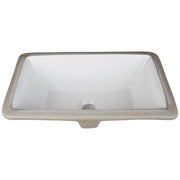 Hardware Resources 16" L x 9-7/8" W White Rectangle Undermount Porcelain Bathroom Sink With Overflow