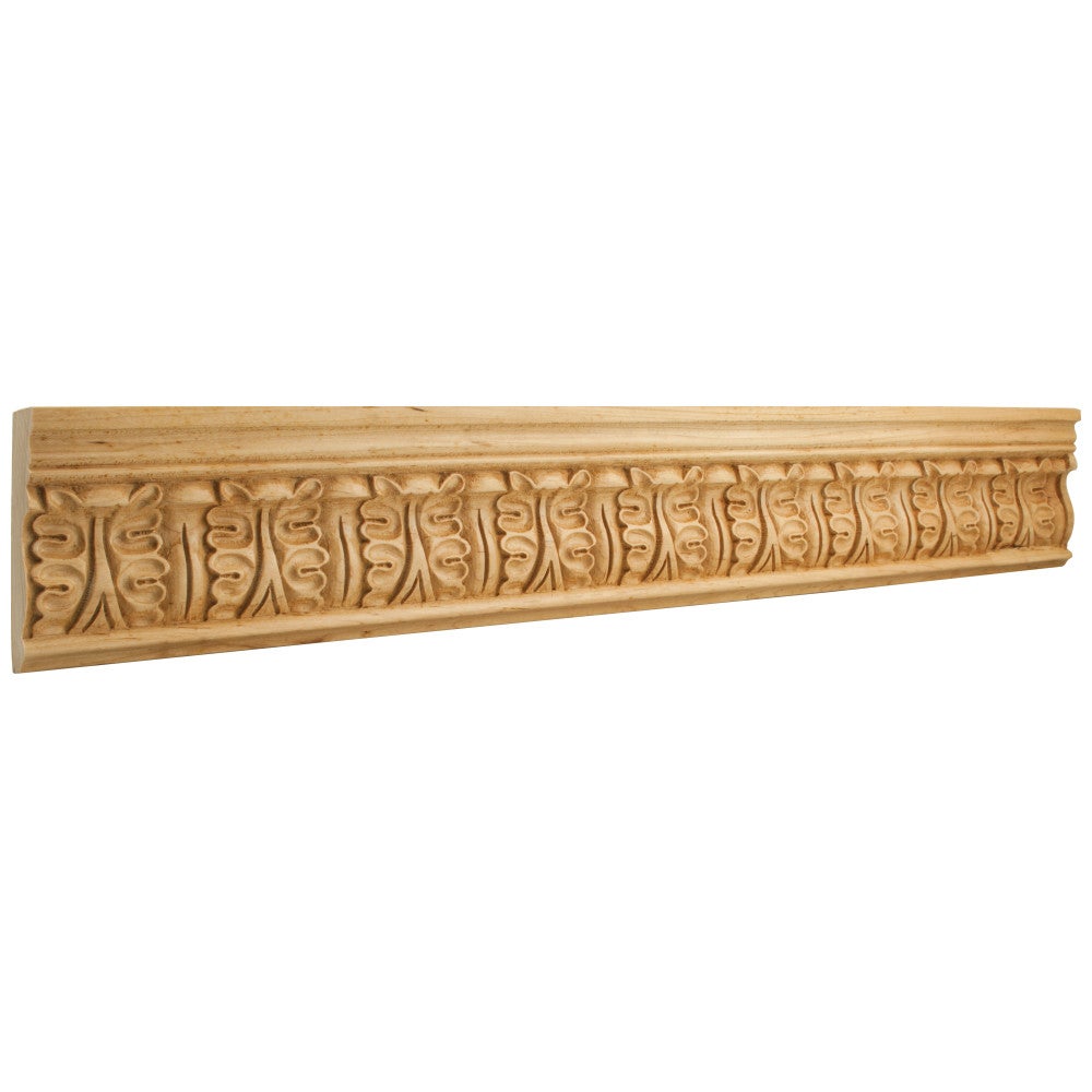 1" D x 3-3/4" H Basswood Acanthus Hand Carved Moulding