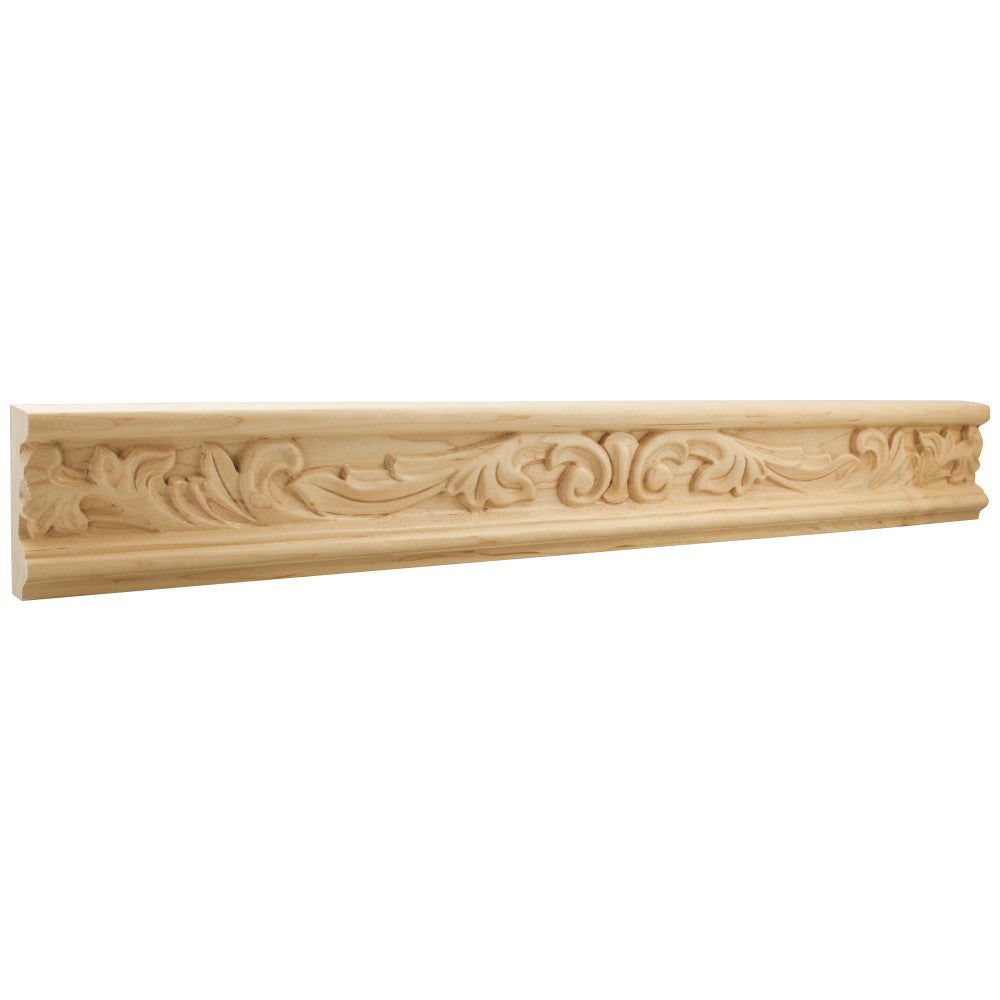 1" D x 3" H Alder Acanthus Leaf Hand Carved Moulding