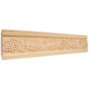 1-1/8" D x 4-3/4" H Maple Acanthus & Grape Hand Carved Moulding