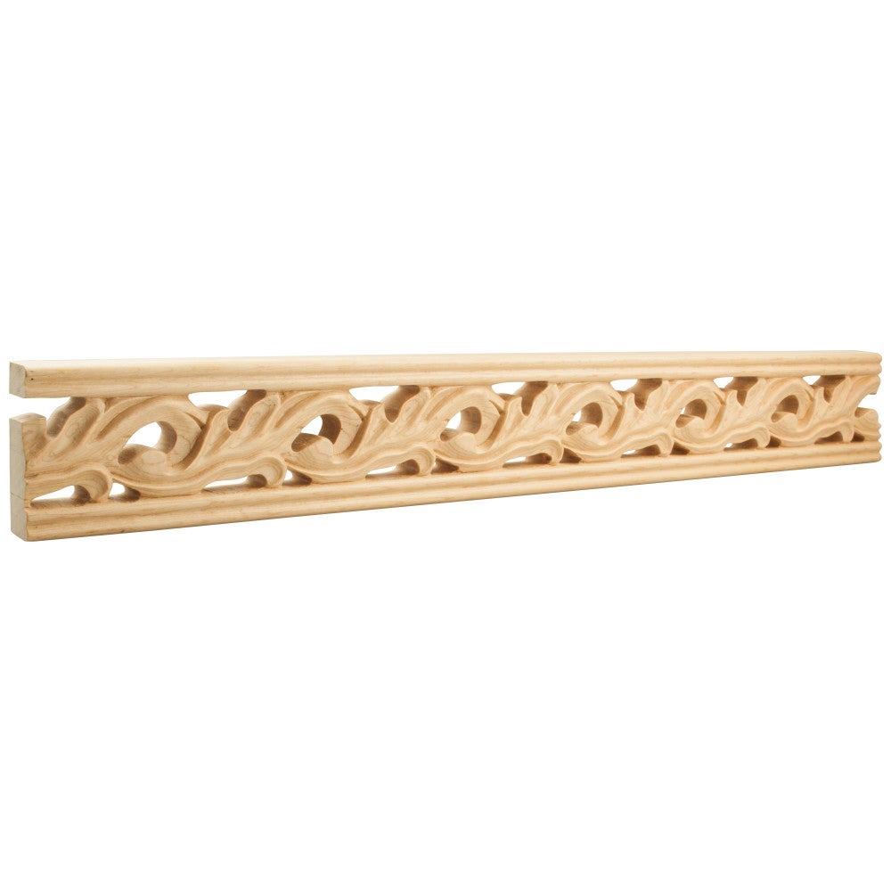 1" D x 3-1/8" H Alder Acanthus Leaf Hand Carved Moulding