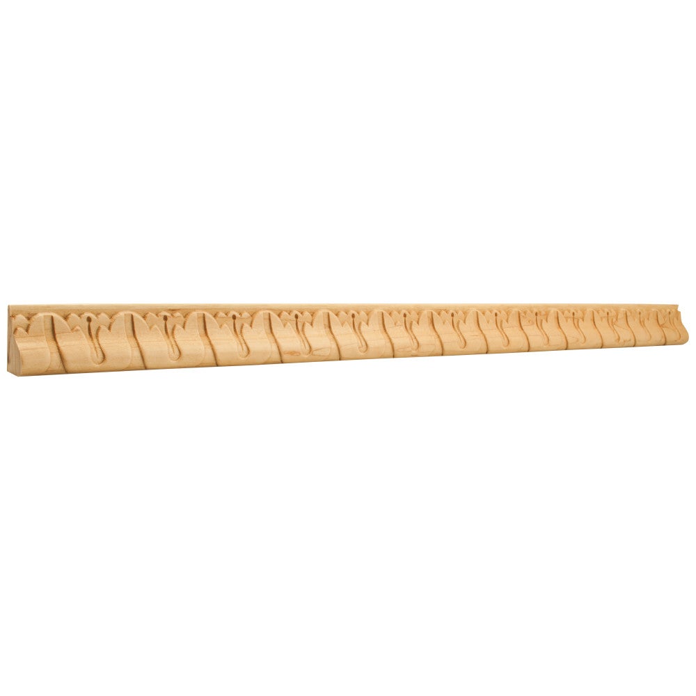 3/4" D x 1-5/16" H Maple Tulip Hand Carved Moulding