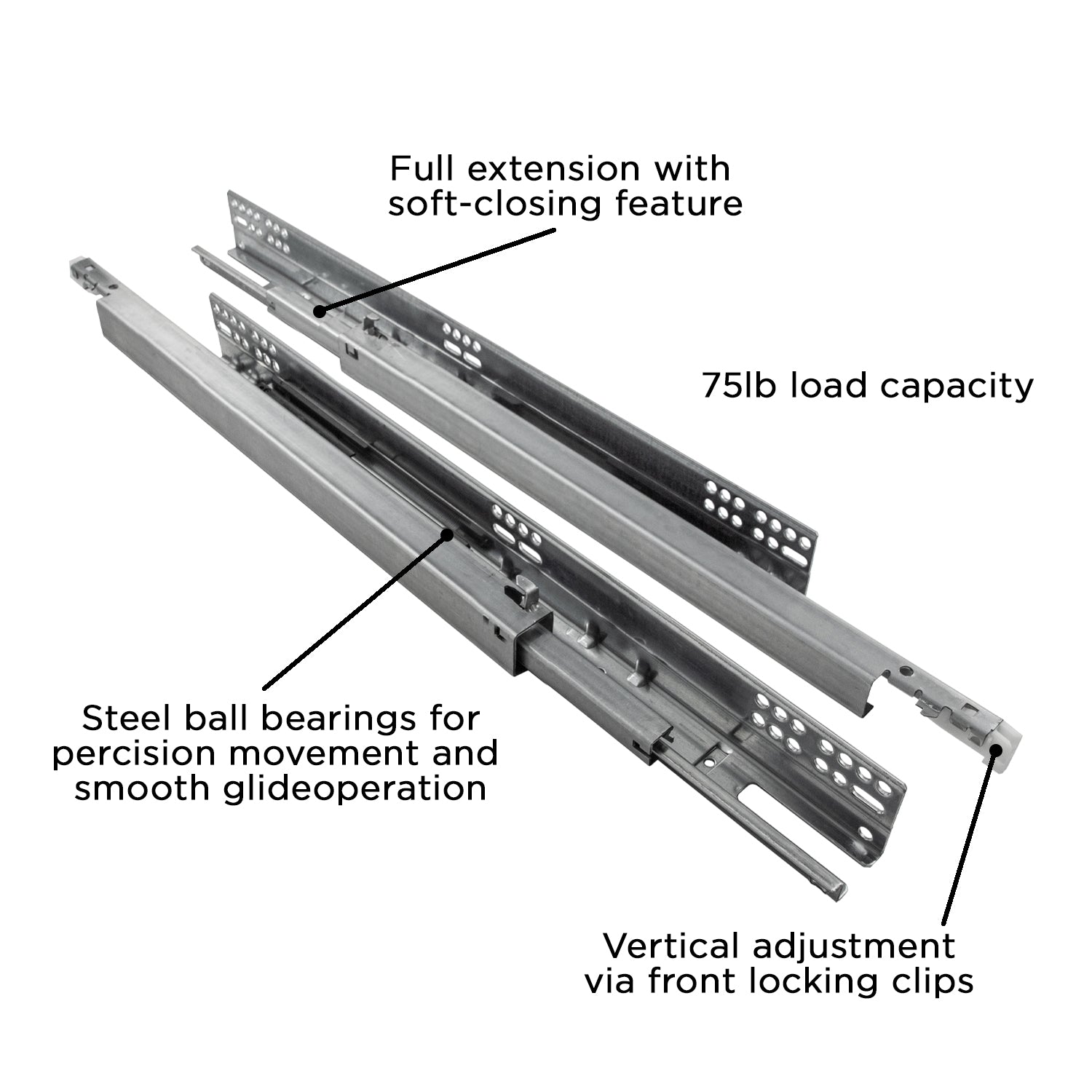 Hickory P1056/BKT, Drawer Slides Drawer Slide