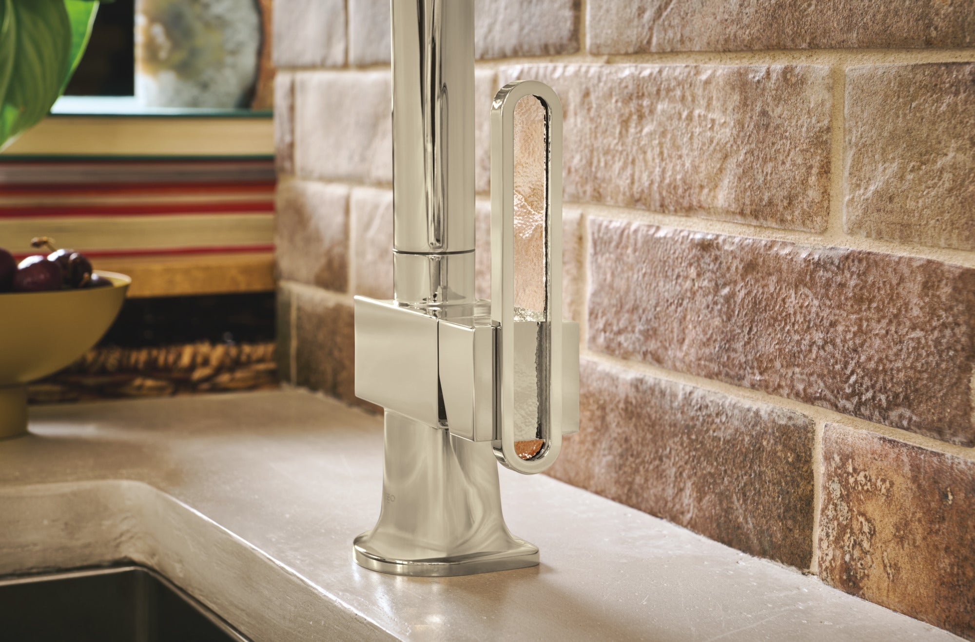 Brizo Frank Lloyd Wright® Pull-Down Kitchen Faucet Arc Lever with Glass Inlay Handle Kit?