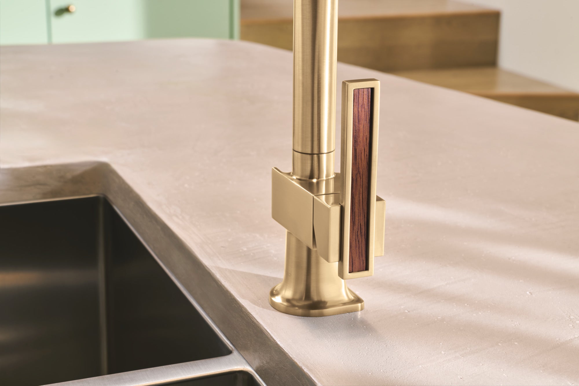 Brizo Frank Lloyd Wright® Pull-Down Kitchen Faucet Lever with Wood Inlay Handle Kit?