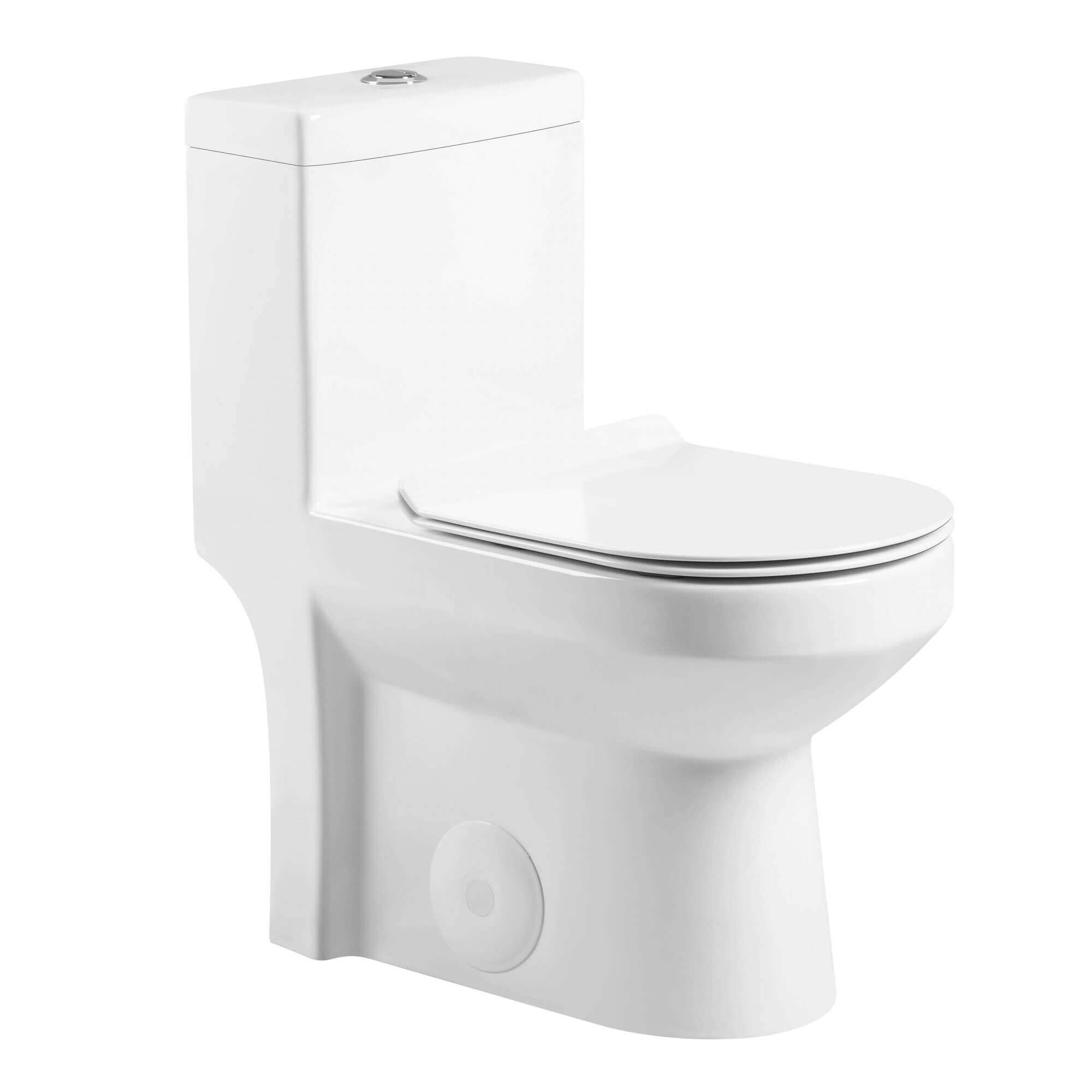 Fine Fixtures Jawbone Modern One Piece Compact Round Toilet