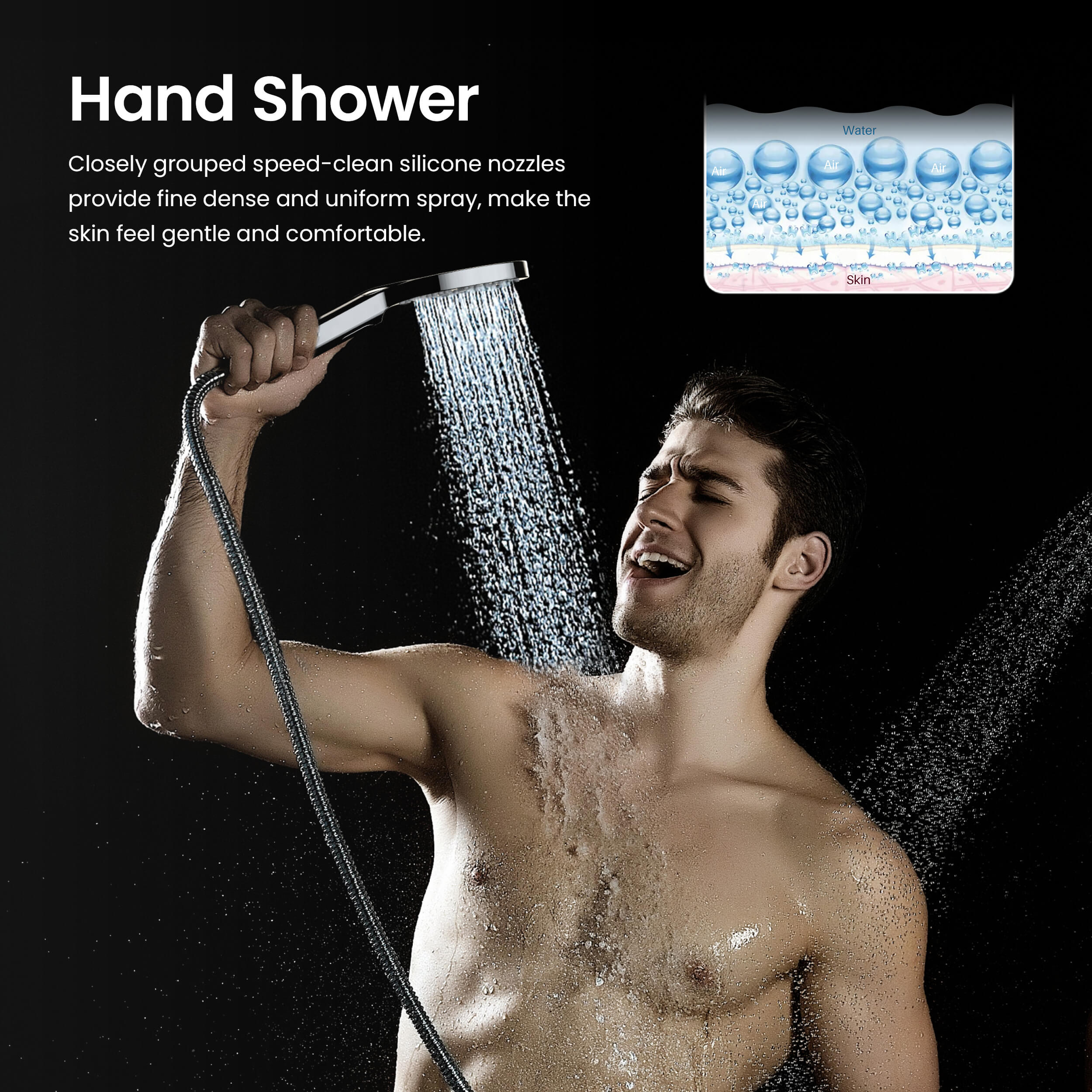 Quadro Premium ABS 3 Mode Handheld Shower Head