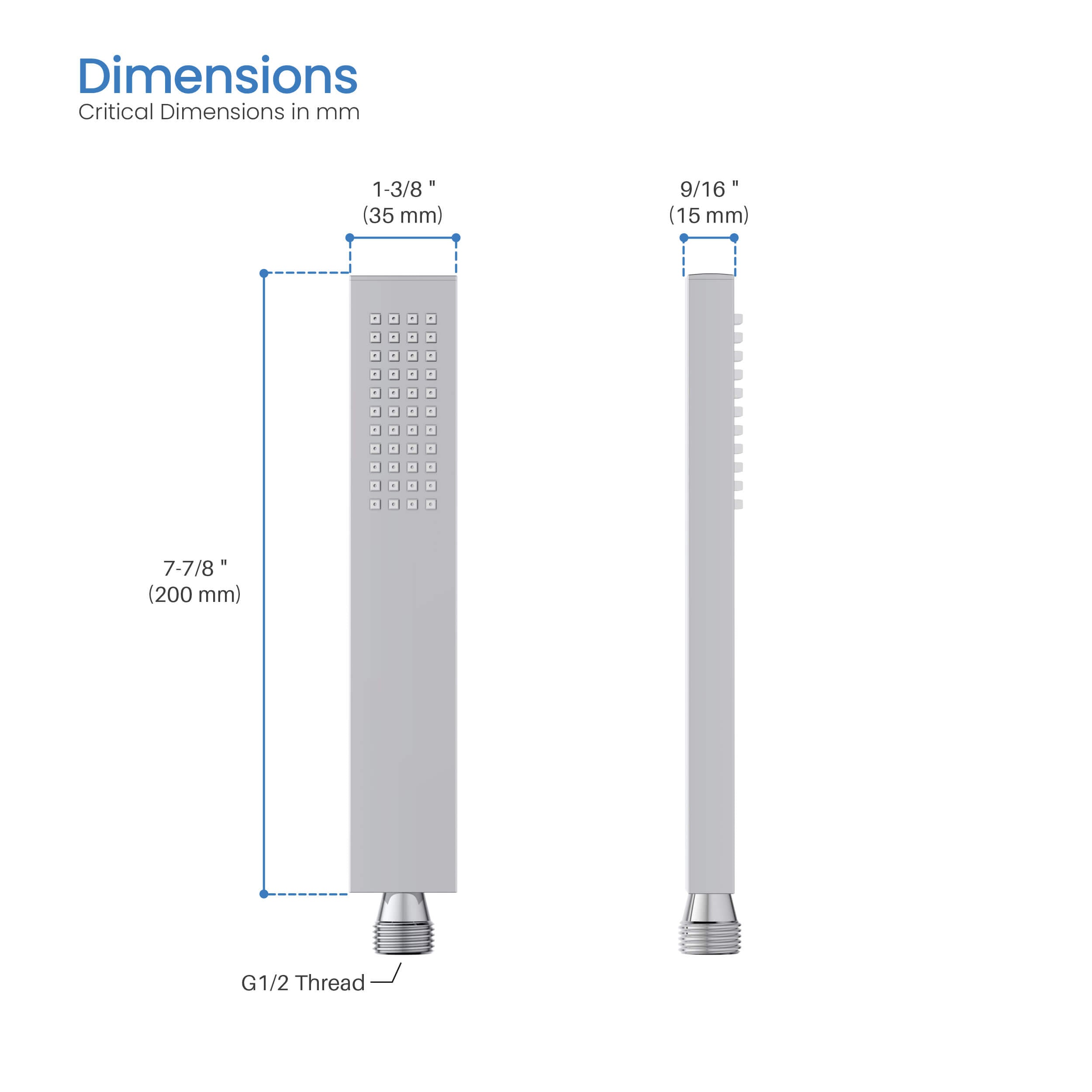 Quadro Metal Handheld Shower Head