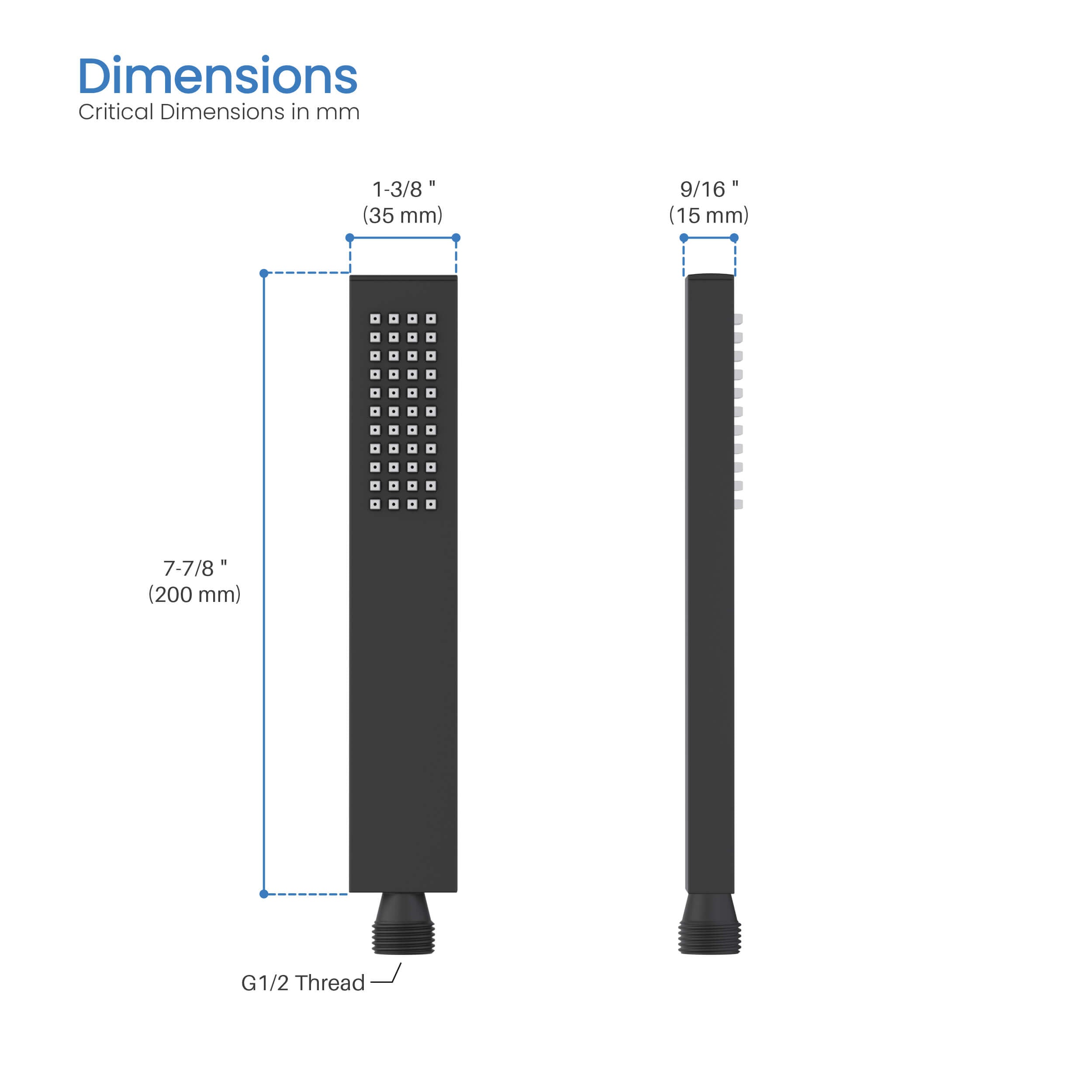 Quadro Metal Handheld Shower Head