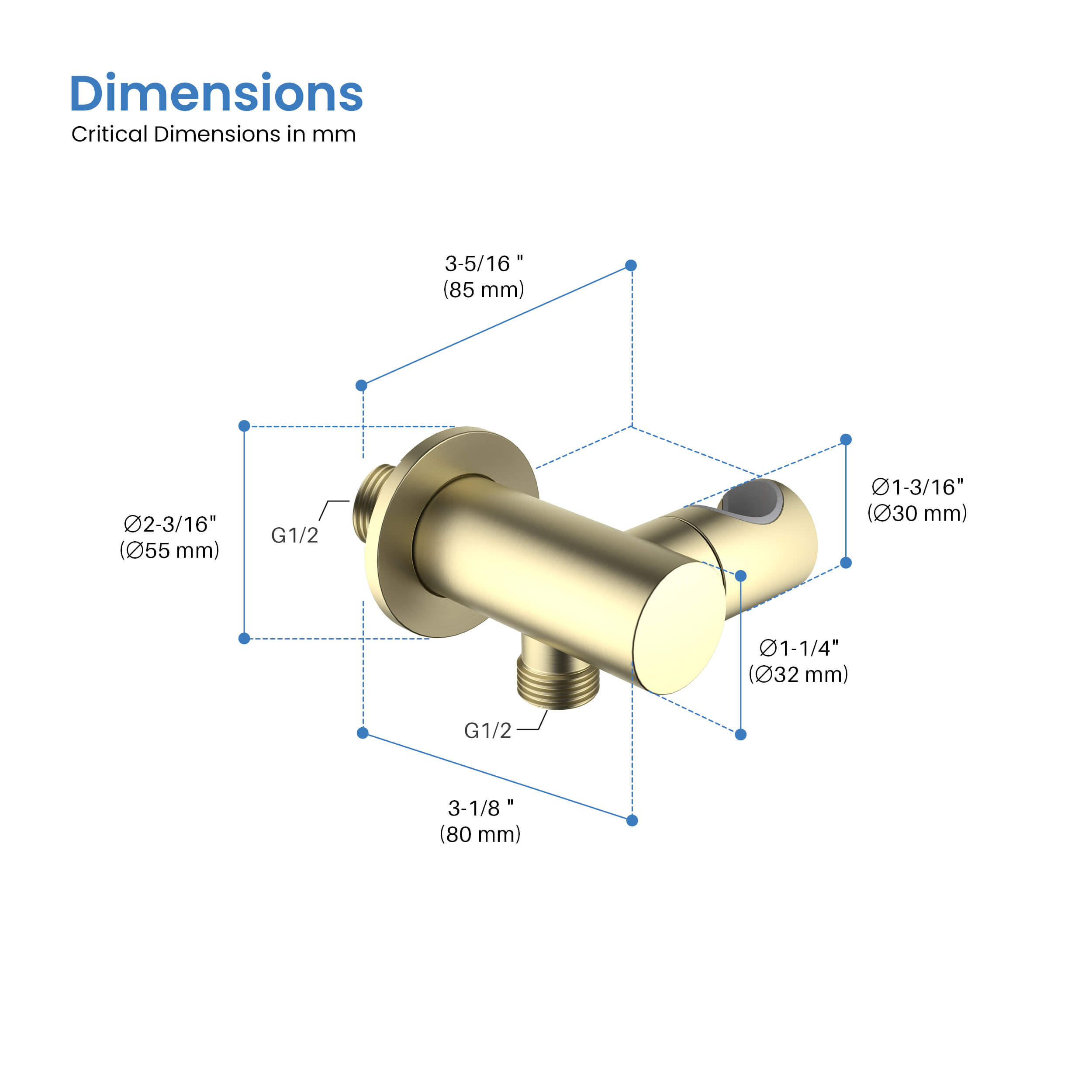 Halo Wall Mounted Angle Adjustable Handshower Holder