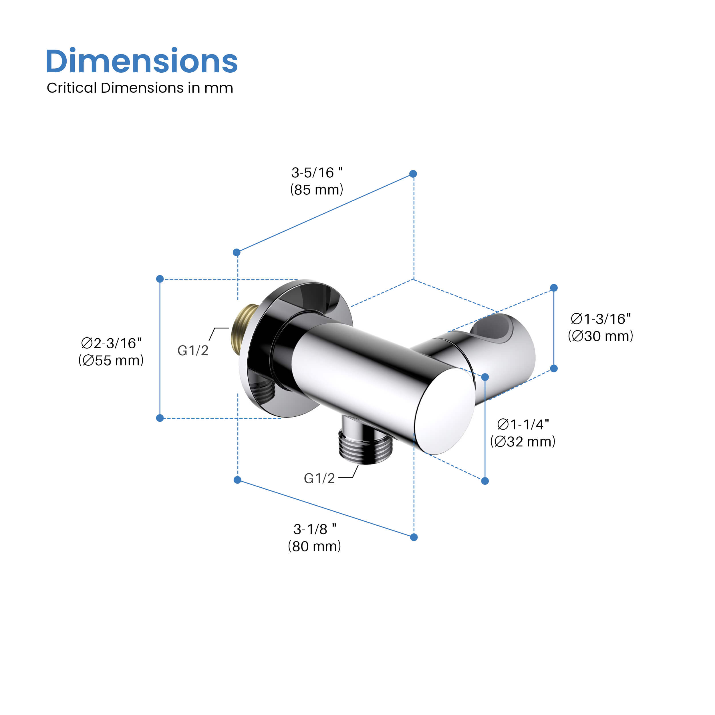 Halo Wall Mounted Angle Adjustable Handshower Holder