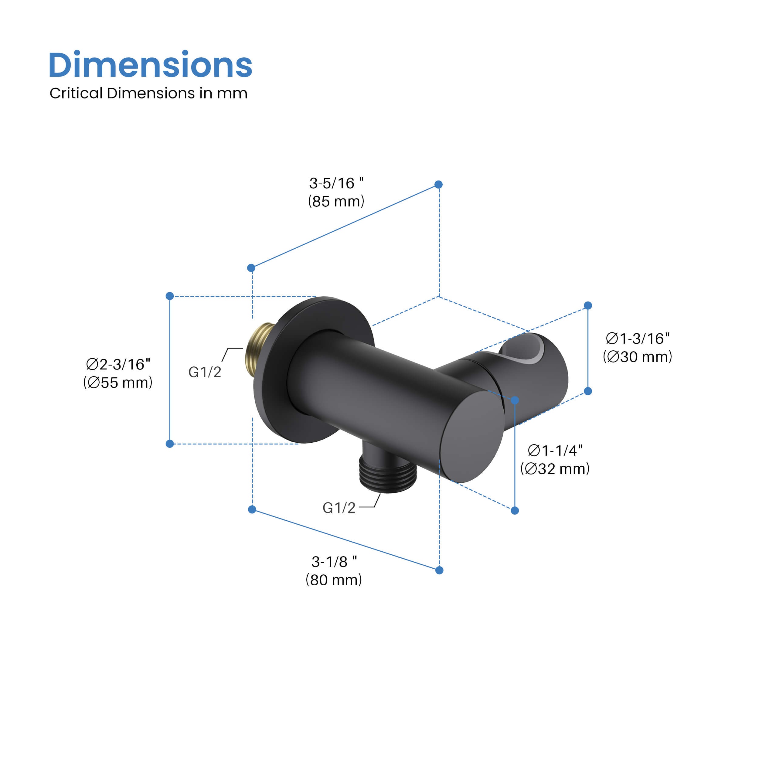 Halo Wall Mounted Angle Adjustable Handshower Holder
