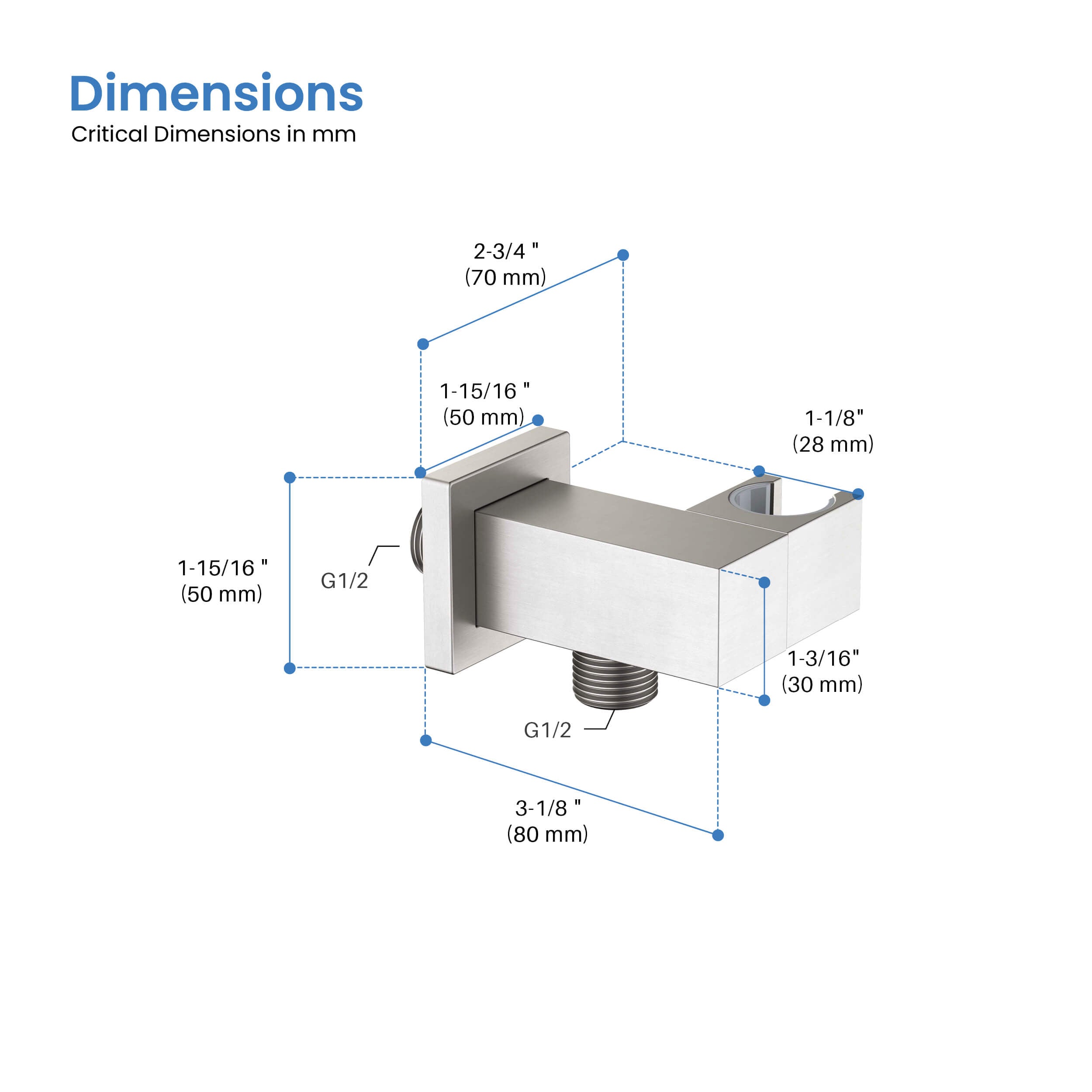Quadro Wall Mounted Angle Adjustable Handshower Holder