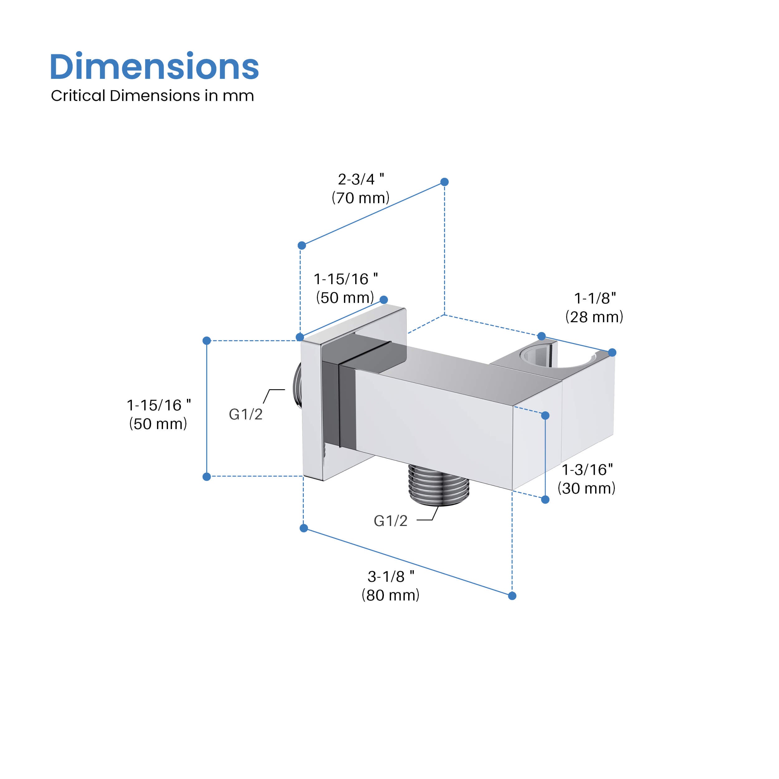 Quadro Wall Mounted Angle Adjustable Handshower Holder
