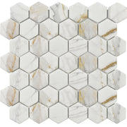 Roca Rockart – Calacata Gold Hexagon (12"x12" Mosaic)