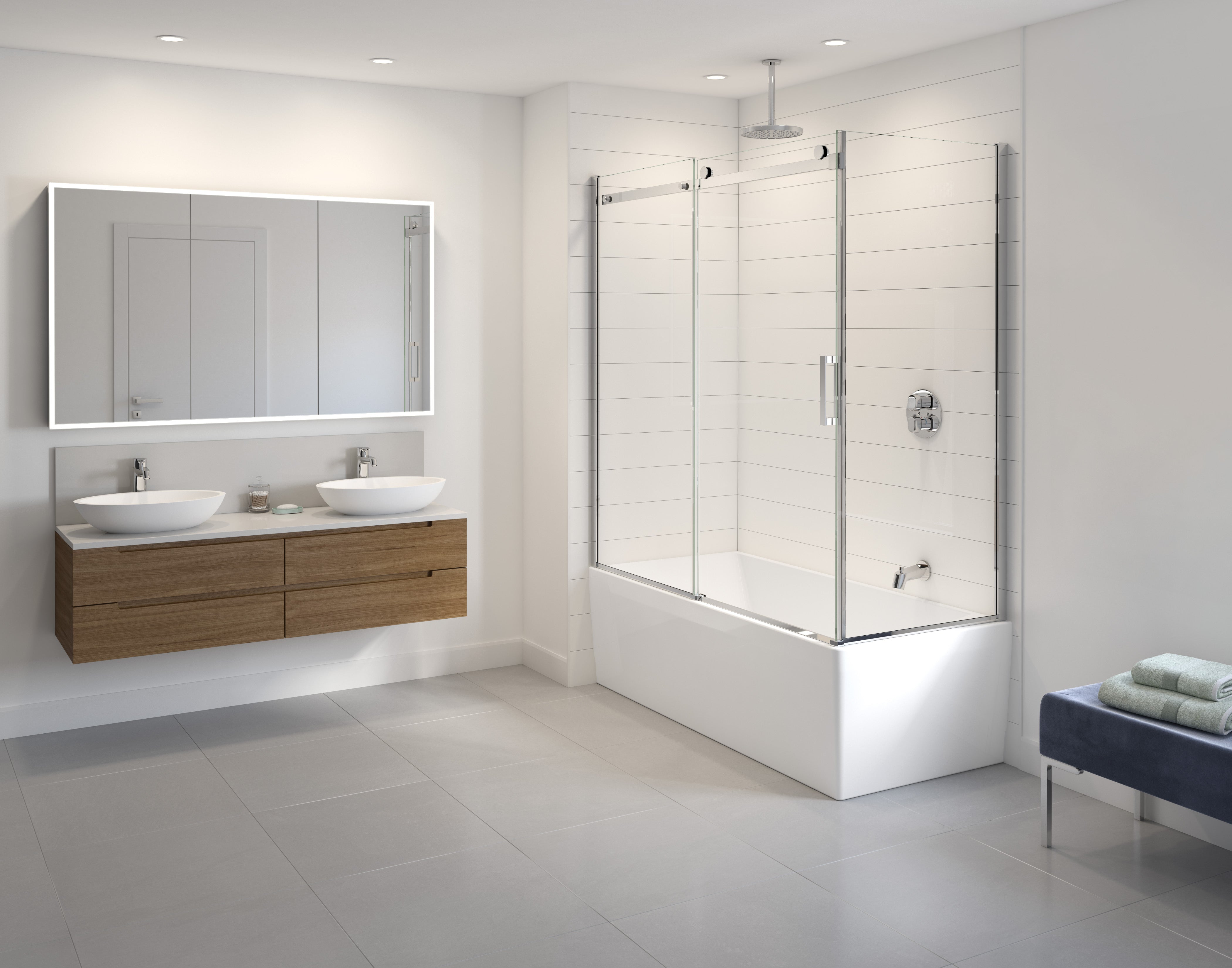 Horizon 2 sided tub enclosure Shower Door