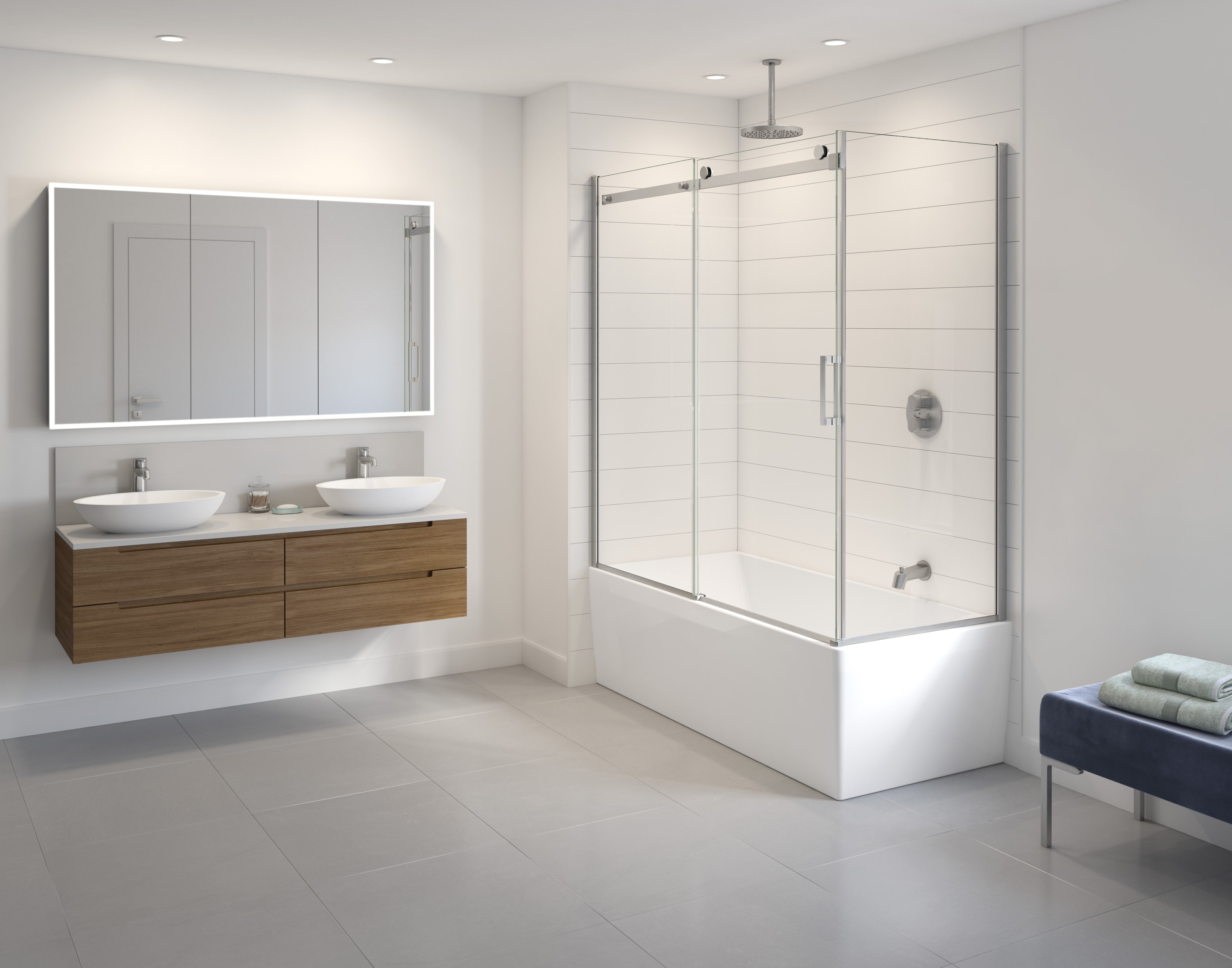 Horizon 2 sided tub enclosure Shower Door