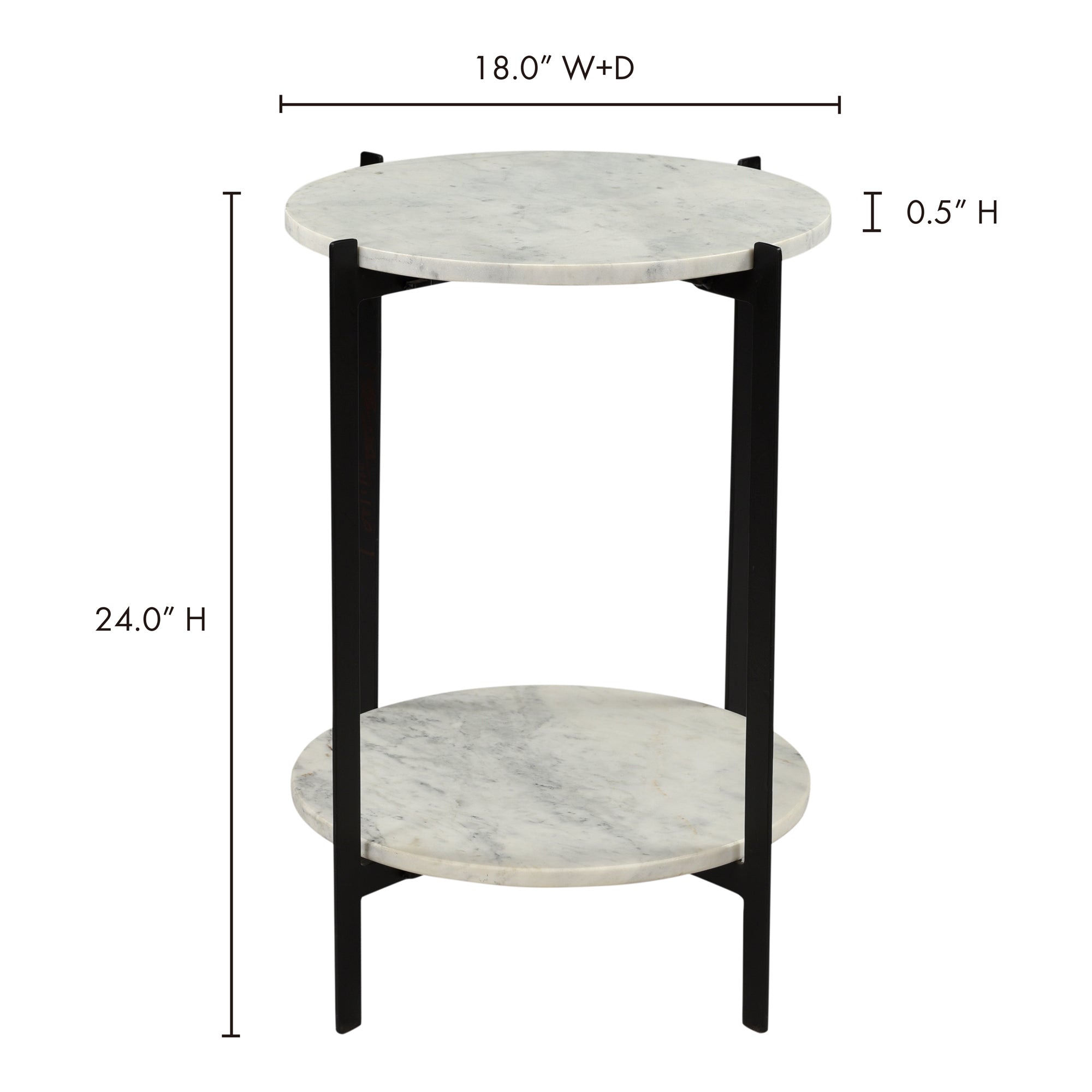 Moes Melanie Accent Table White IK-1018-18