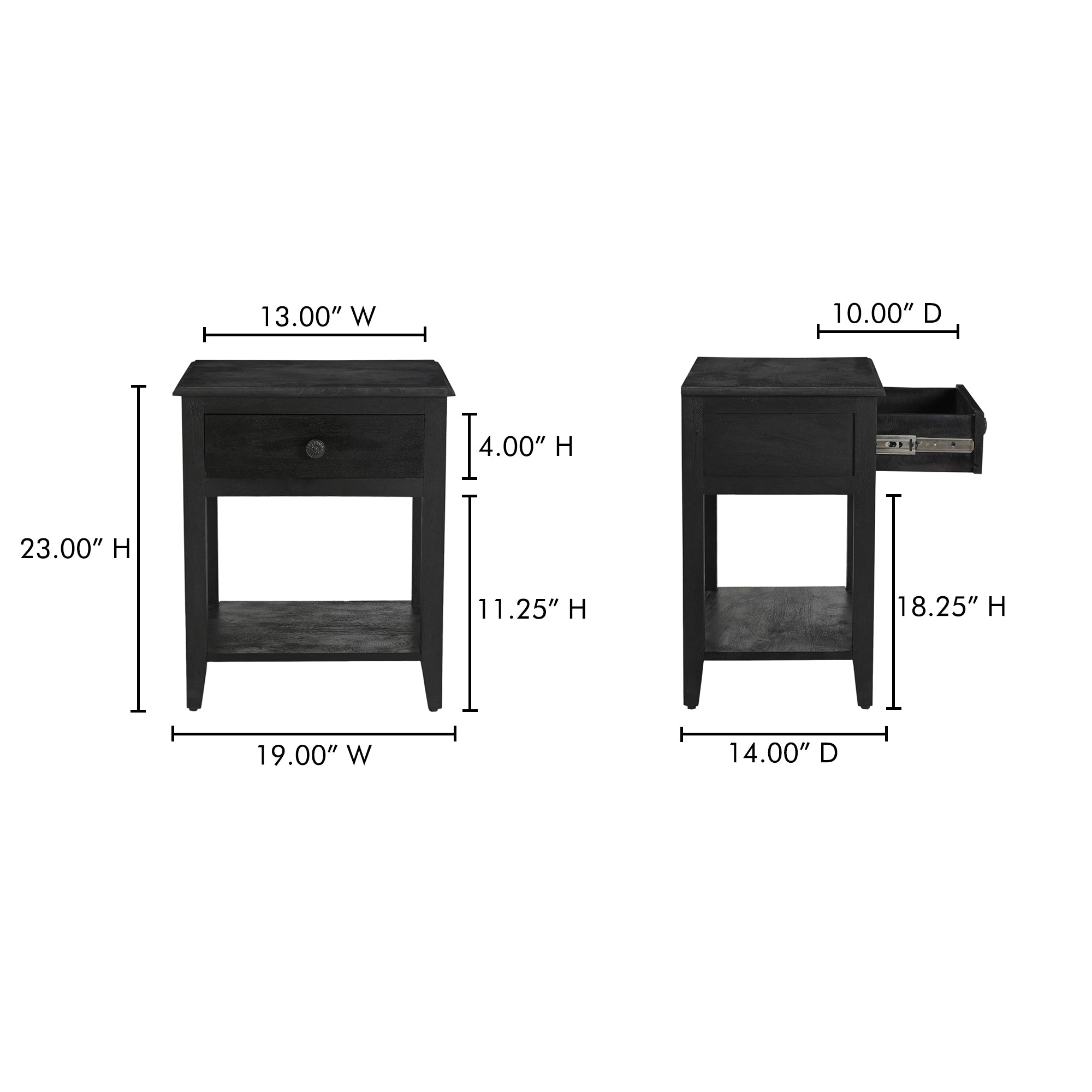 Moes Corrine Nightstand Antique Black IK-1037-02