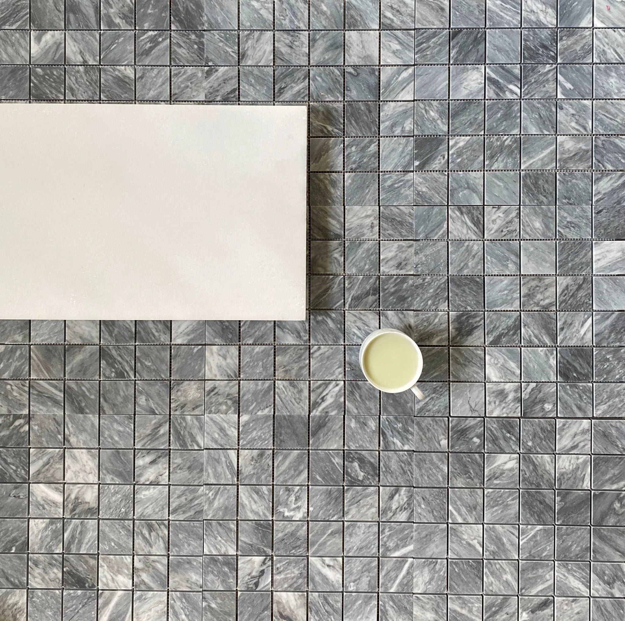 Bardiglio Marble Mosaic Polished Square 2x2