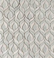Botanica Waterjet Mosaic Arabescato and White Glass Clear