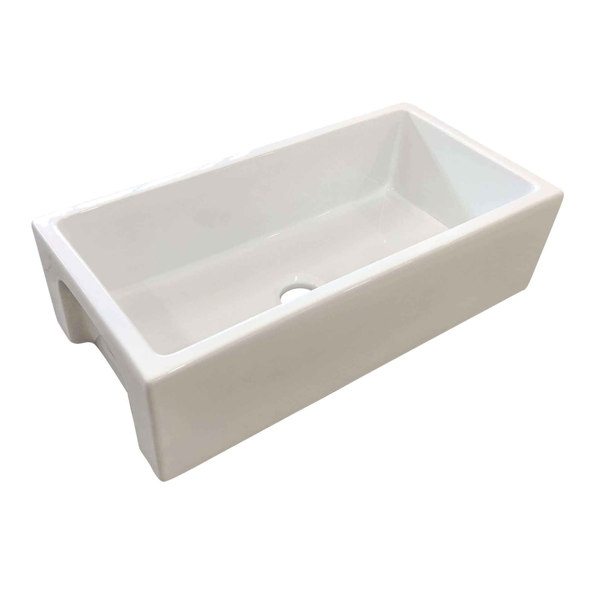 Fine Fixtures Naples Fireclay Sink - Fluted Apron French Farmhouse Reverse