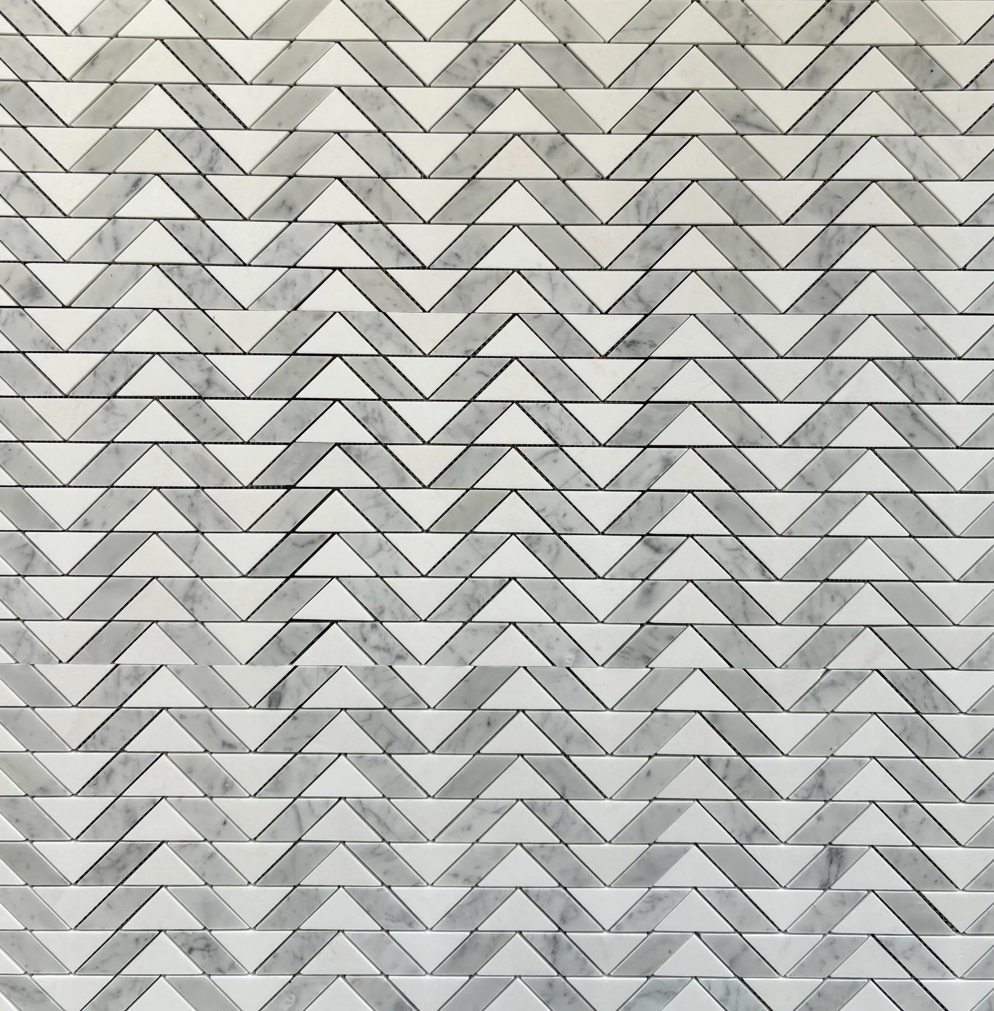 ZIK ZAG THASSOS  & MOTHER OF PEARL MARBLE MOSAIC POLISHED