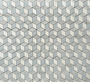 Blue Celeste, Thassos and Carrara Polished Rhombus Mosaic Marble