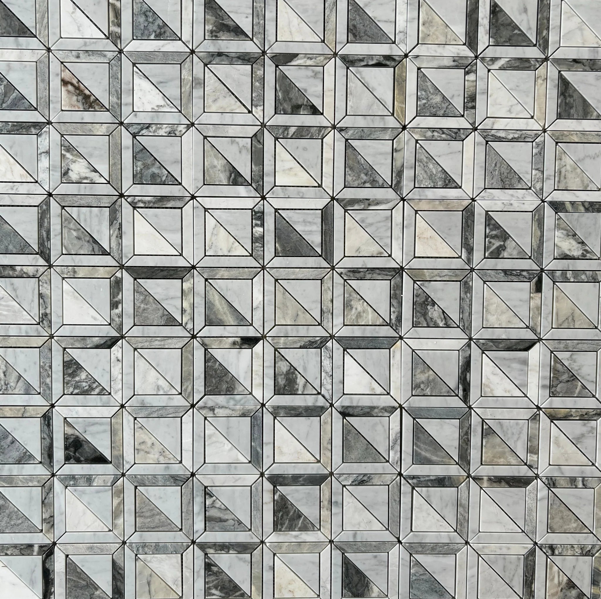 LATTICE SINEERO & BIANCO CARRARA MARBLE MOSAIC POLISHED
