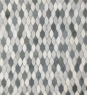 Teardrop Elongated White And Carrara With Blue Polished