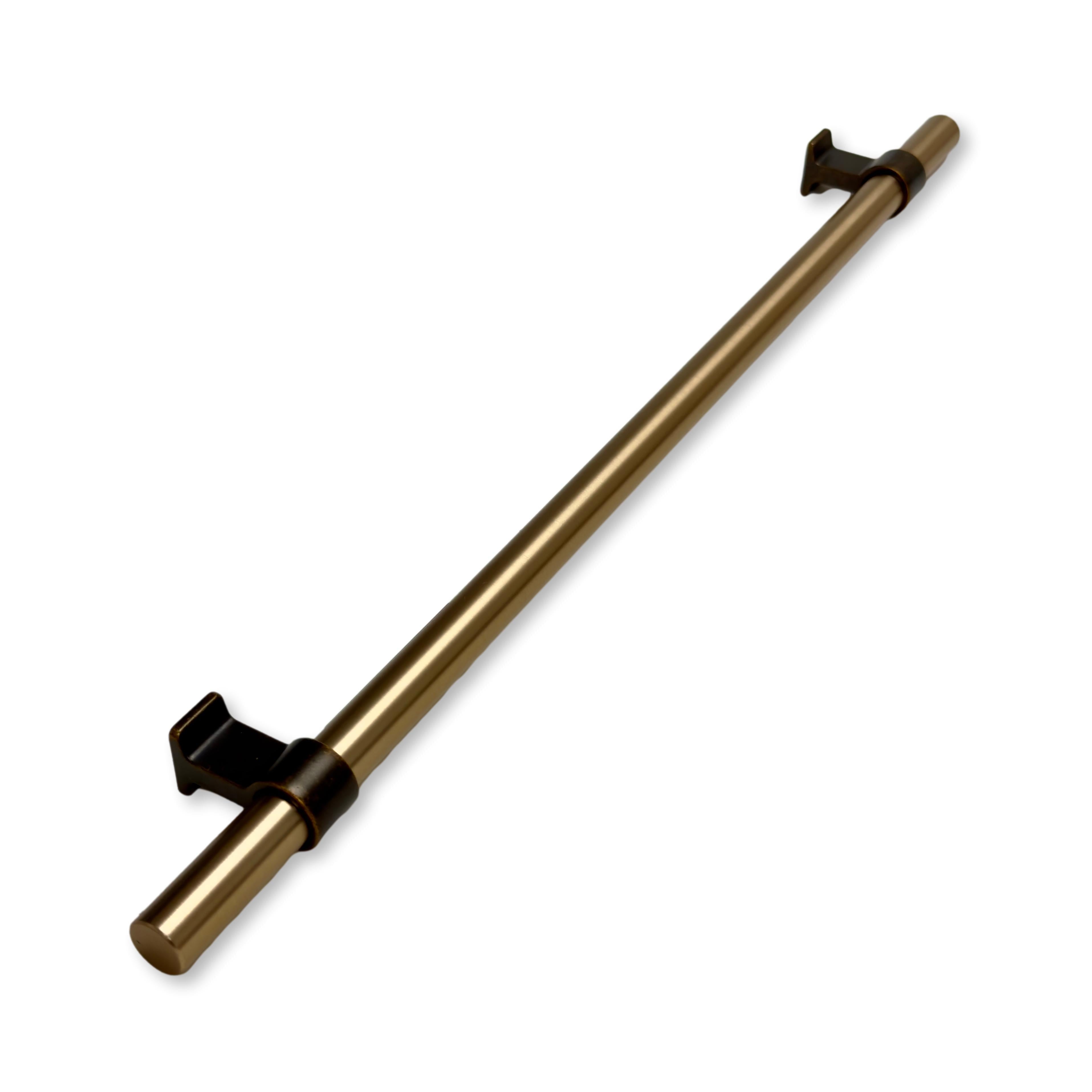 Brushed Bronze "Bond" T-Bar Dual Finish Knob and Pulls