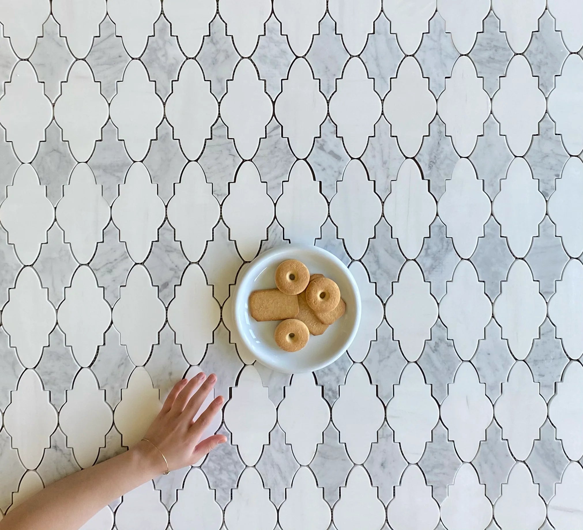 ELISA MOSAIC POLISHED DOLOMITE/CARRARA 