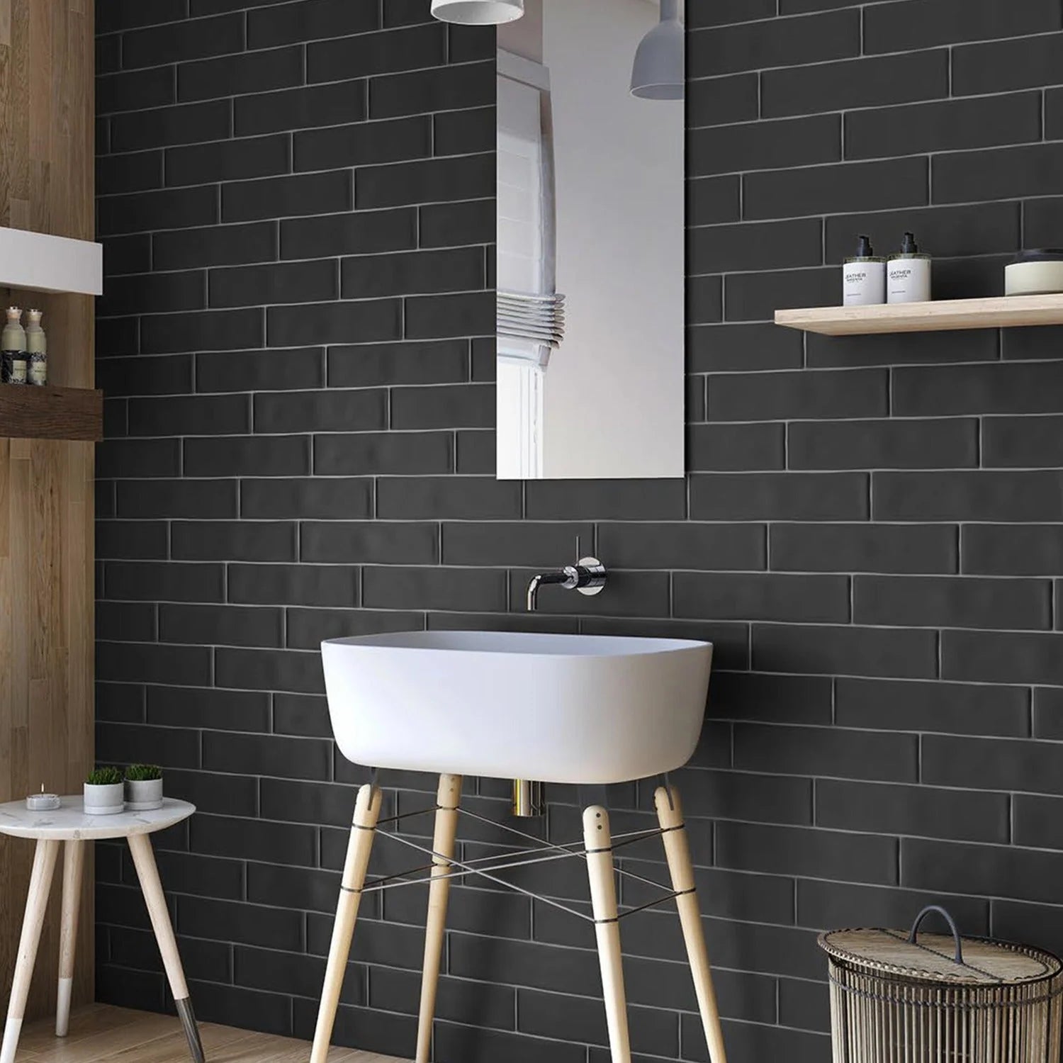 Iris Negro Ceramic tile polished 3x12