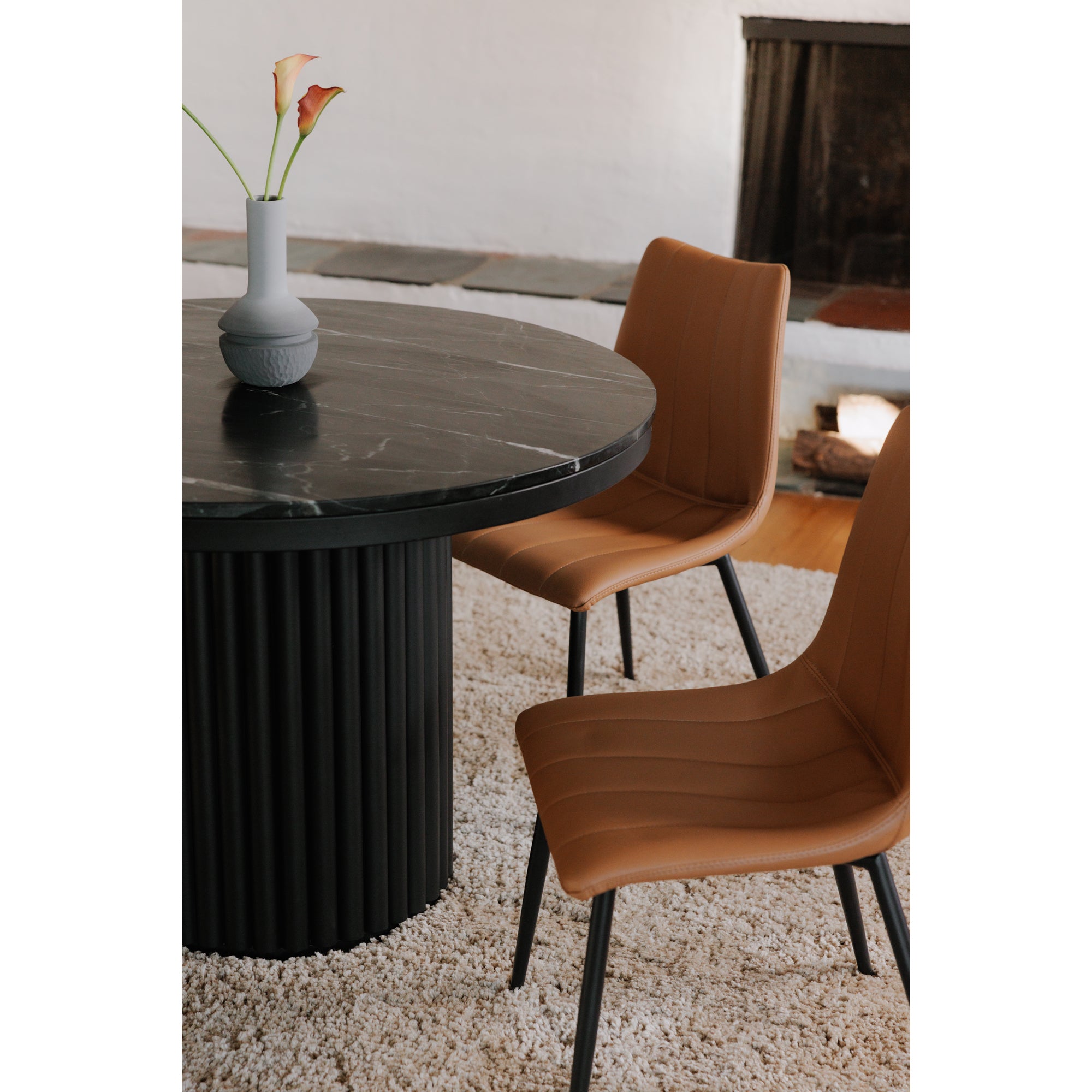 Moes Tower Dining Table Black Marble JD-1034-02-0