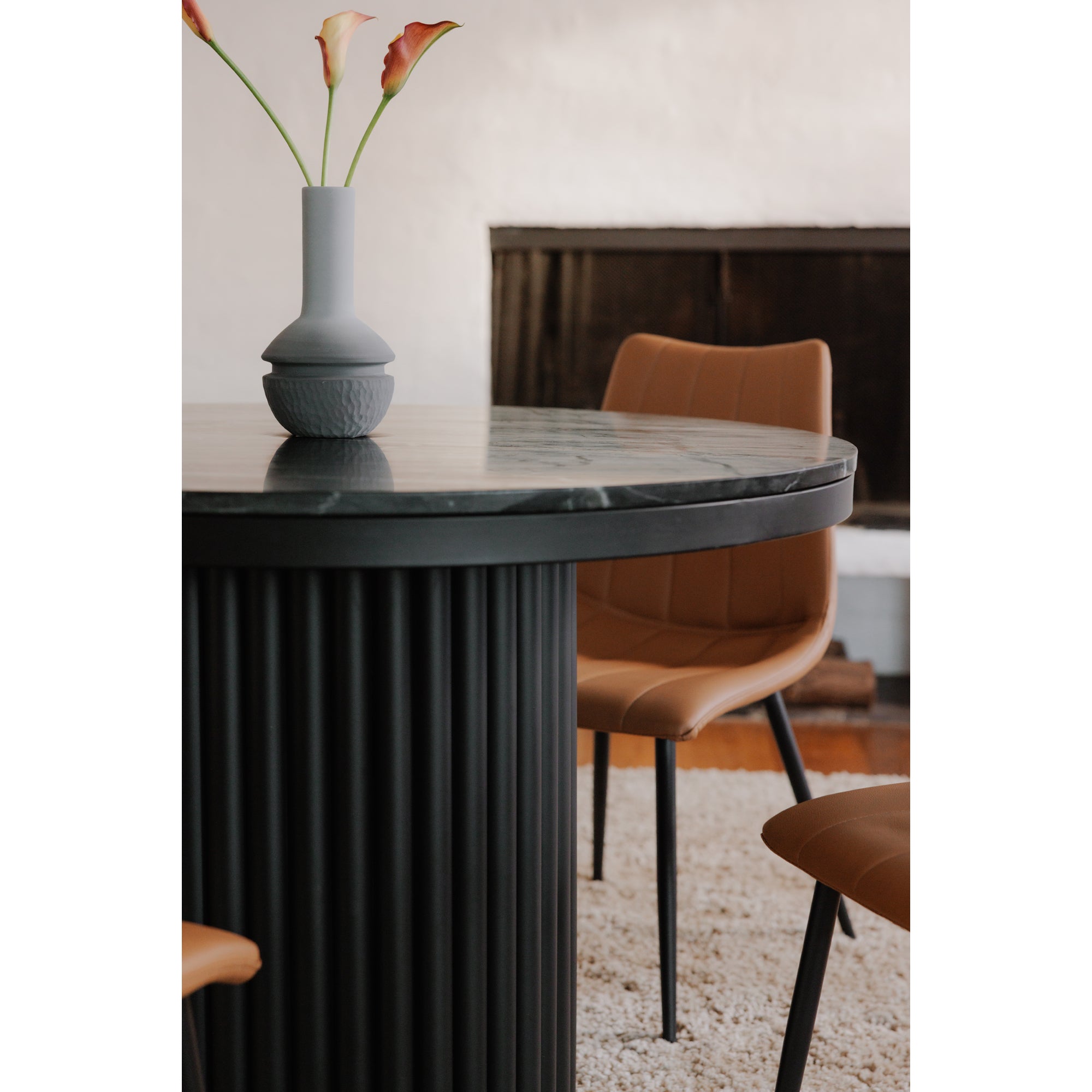 Moes Tower Dining Table Black Marble JD-1034-02-0