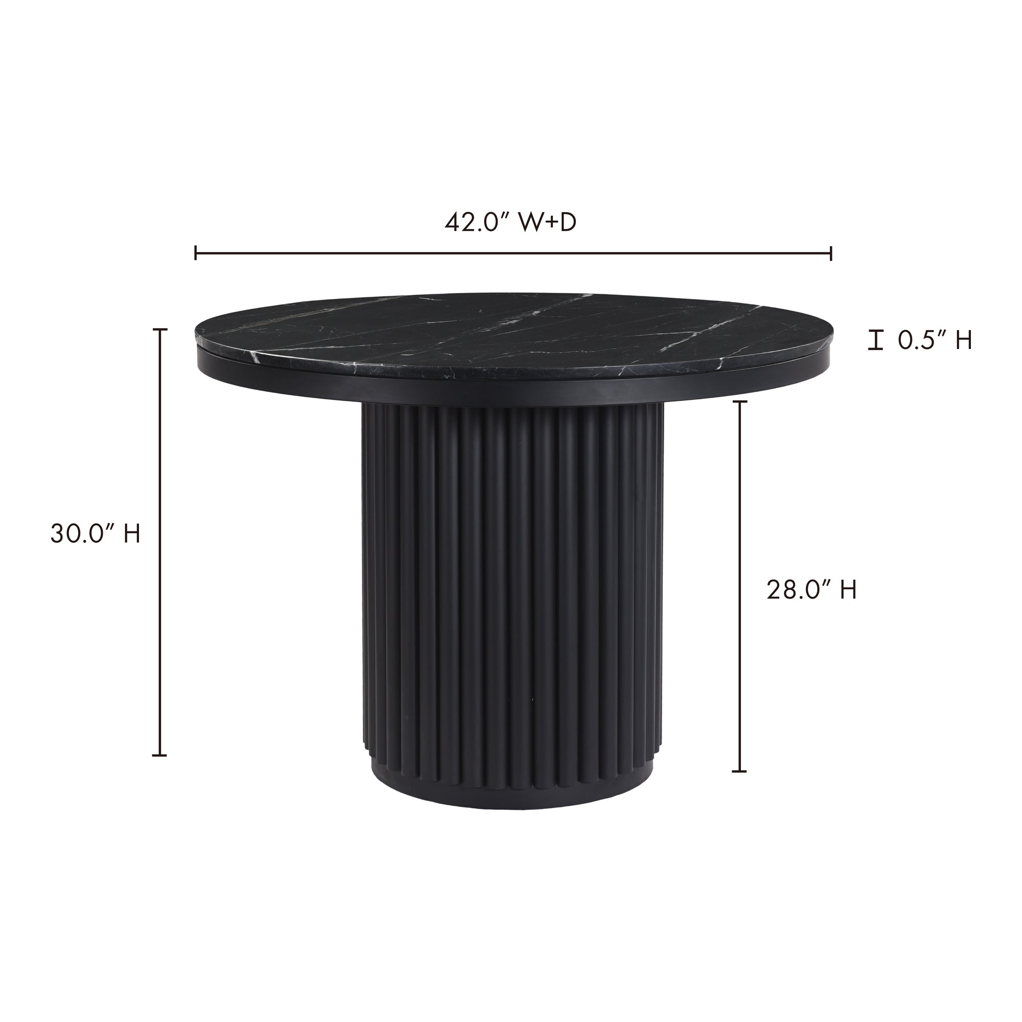 Moes Tower Dining Table Black Marble JD-1034-02-0