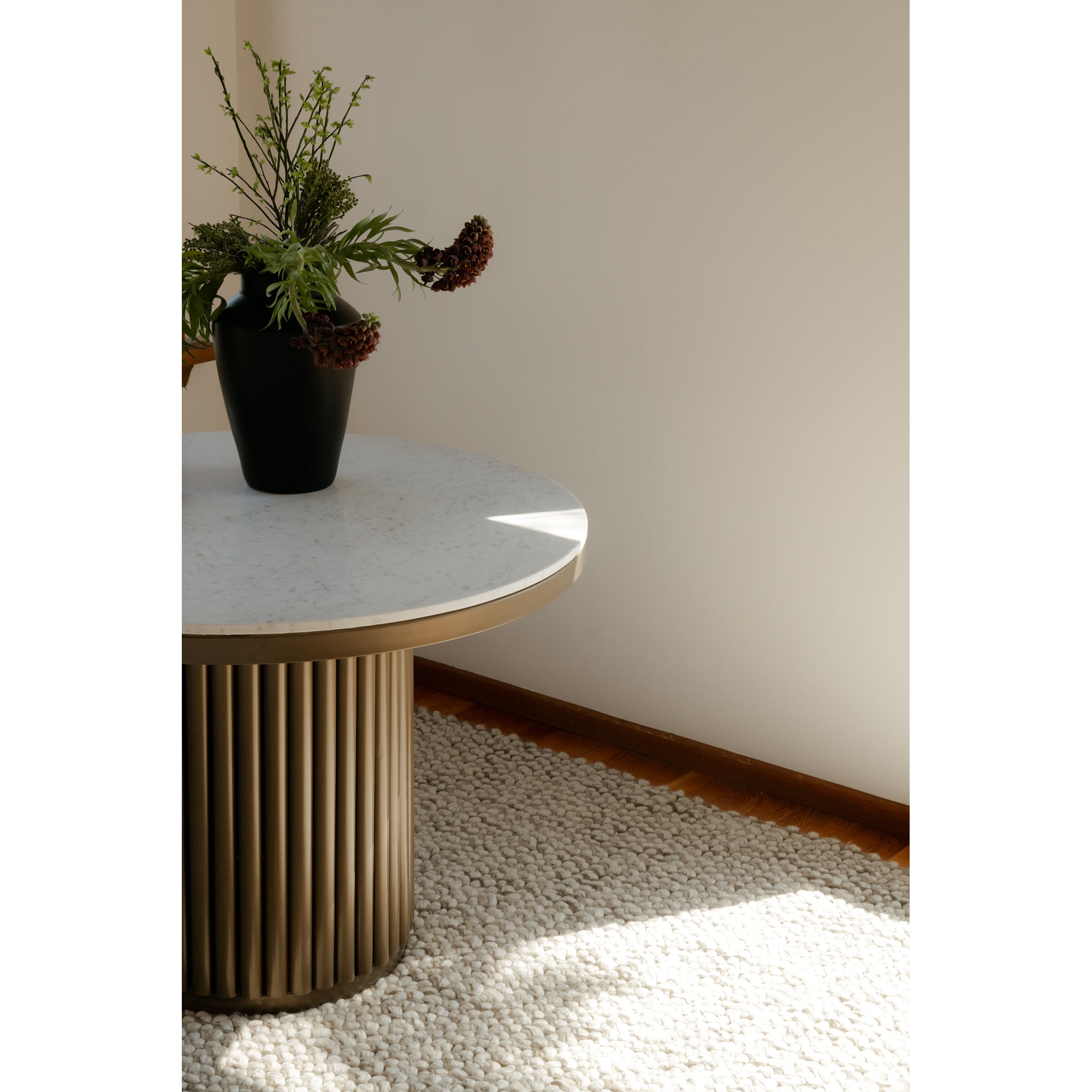 Moes Tower Dining Table White Marble JD-1034-51-0