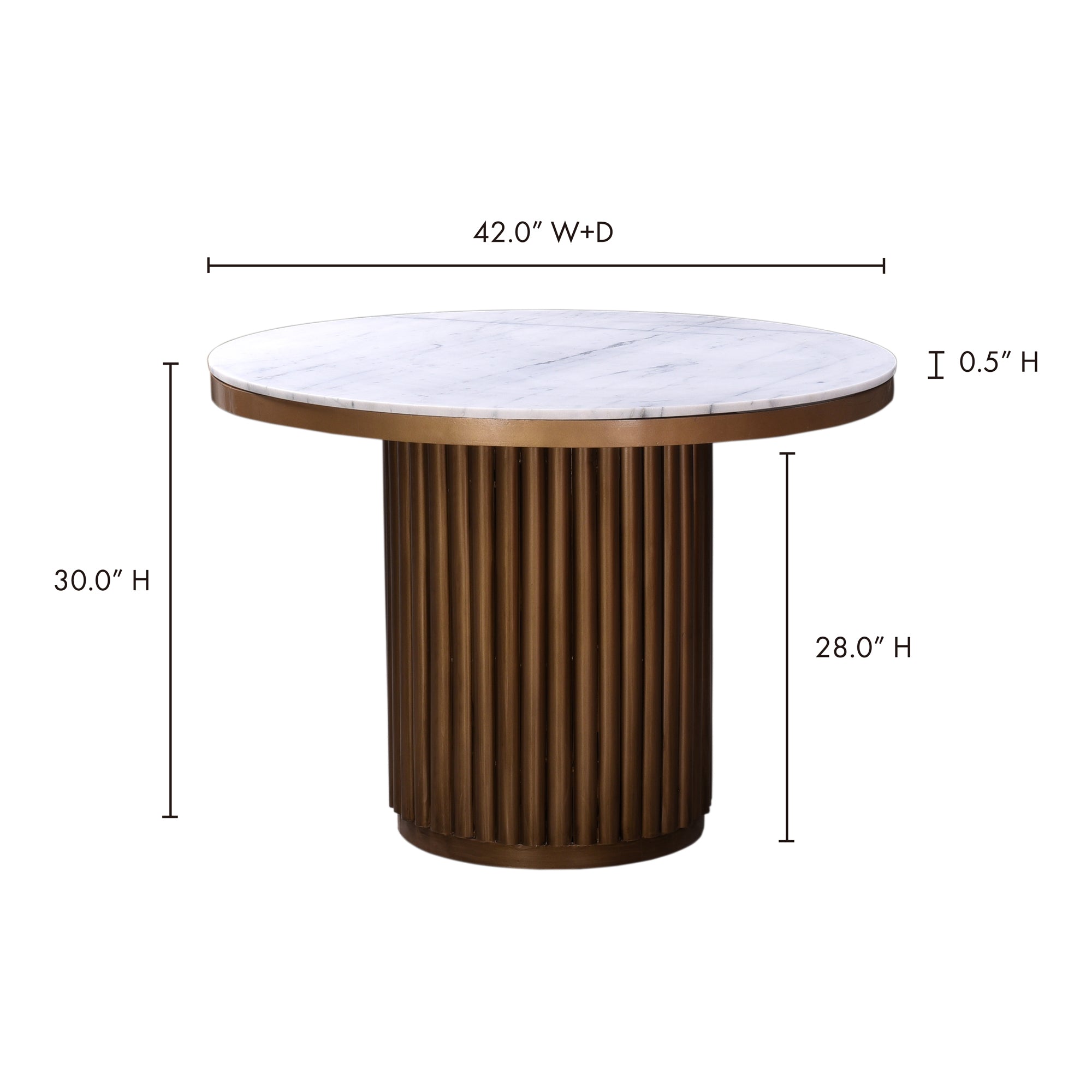 Moes Tower Dining Table White Marble JD-1034-51-0