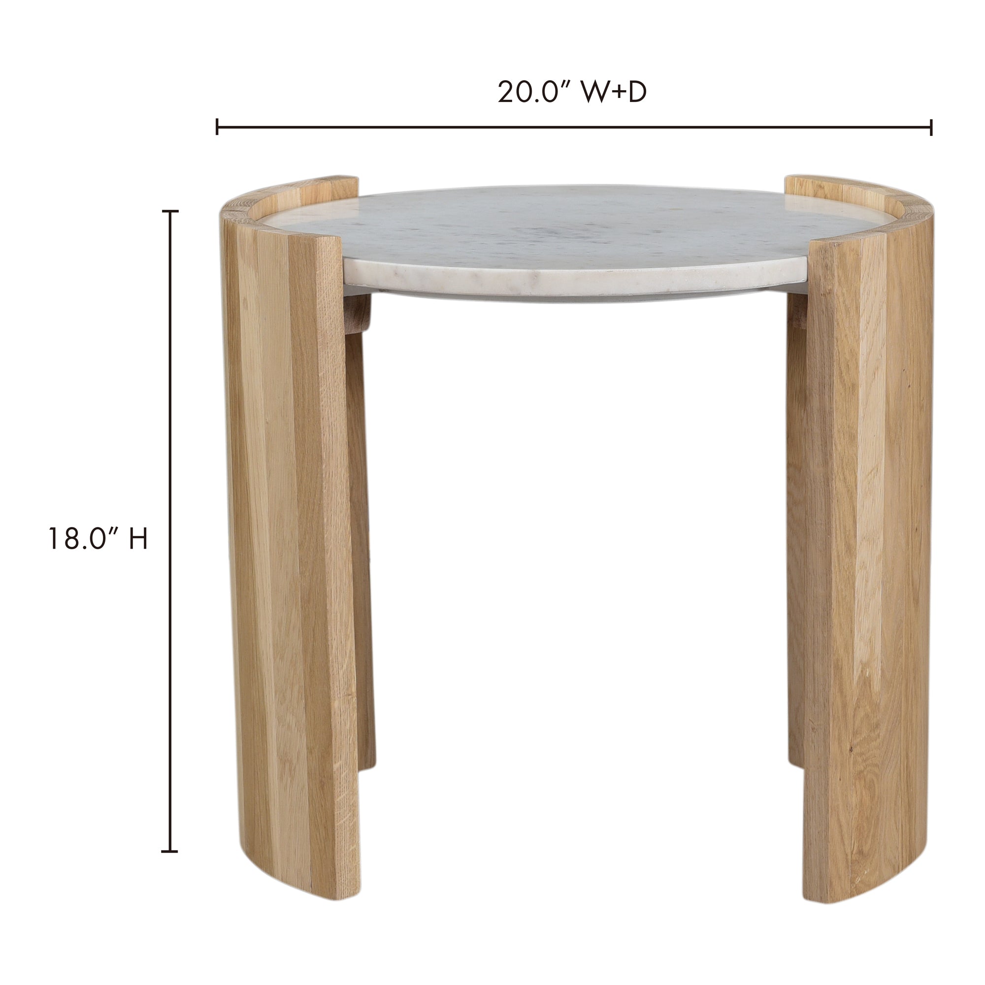 Moes Dala Side Table White JD-1038-18-0