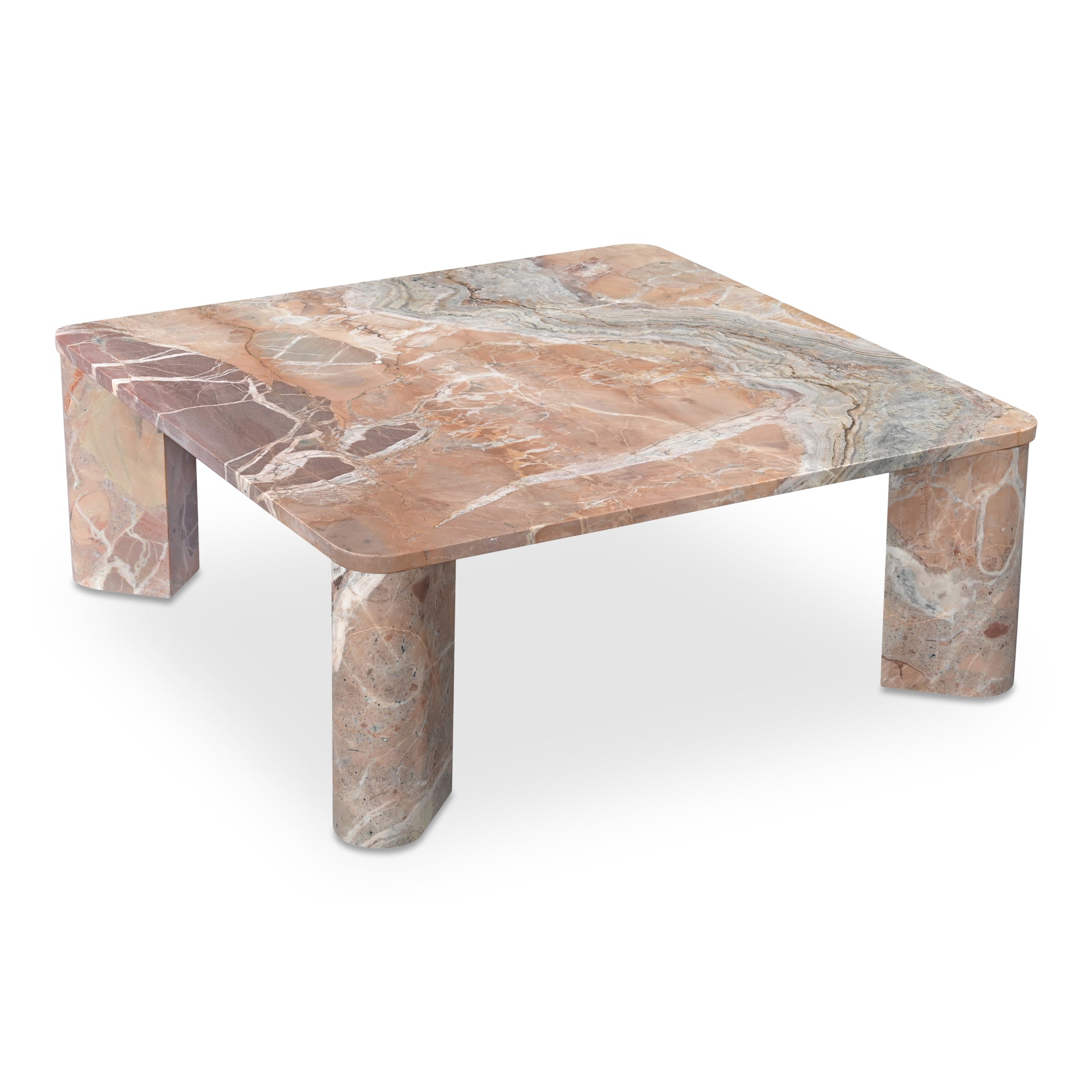 Moes Segment Coffee Table Orange Levante Marble JD-1048-12-0