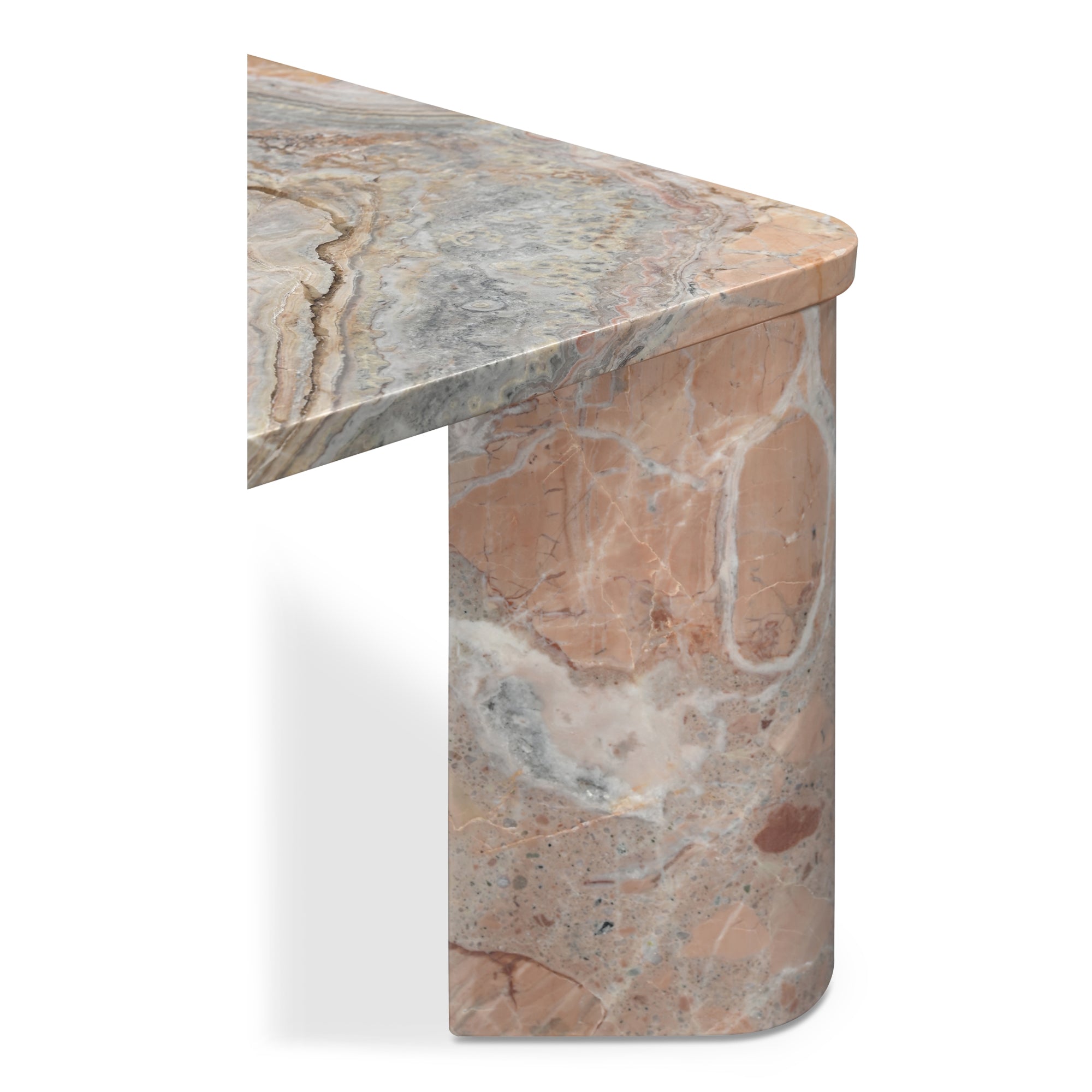 Moes Segment Coffee Table Orange Levante Marble JD-1048-12-0