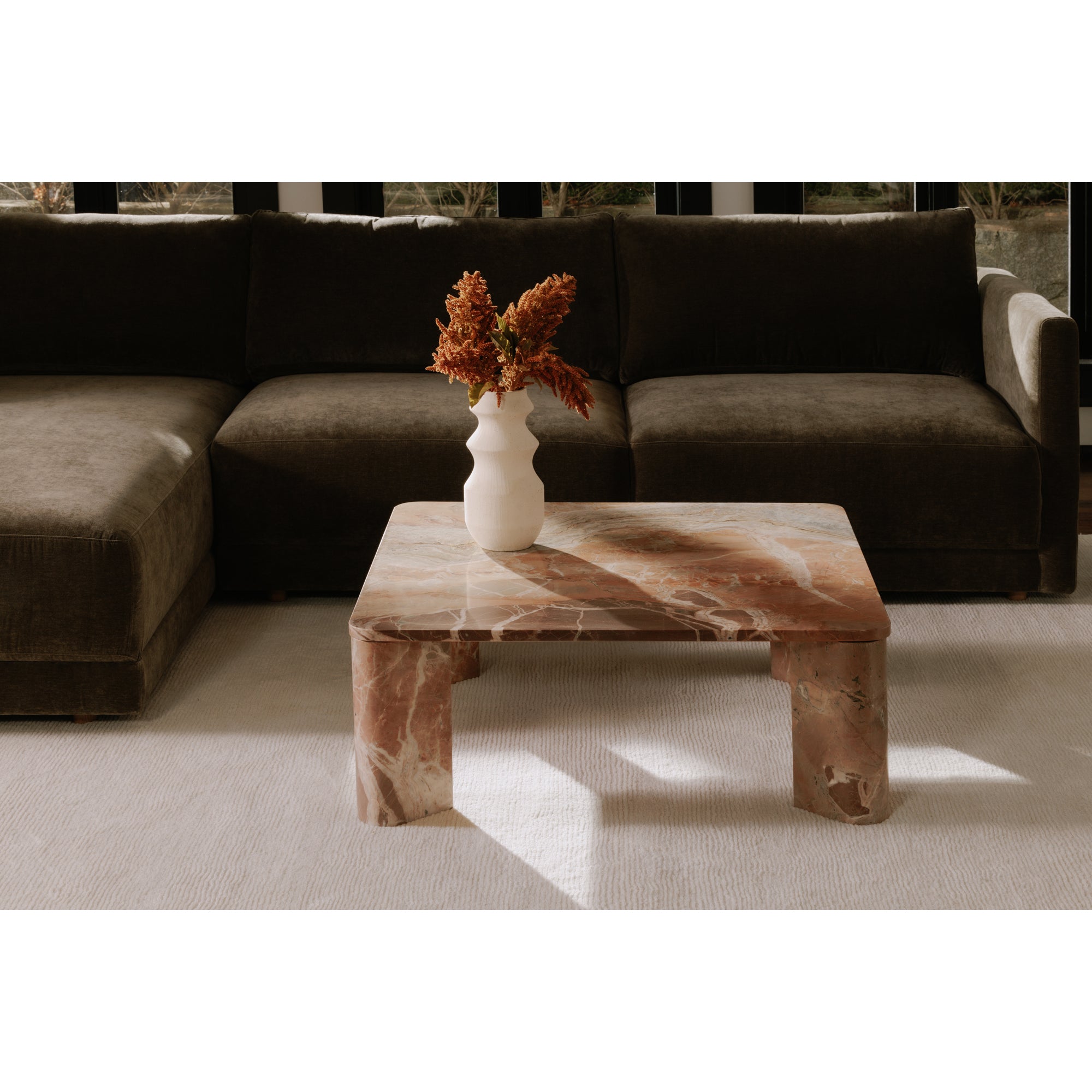 Moes Segment Coffee Table Orange Levante Marble JD-1048-12-0